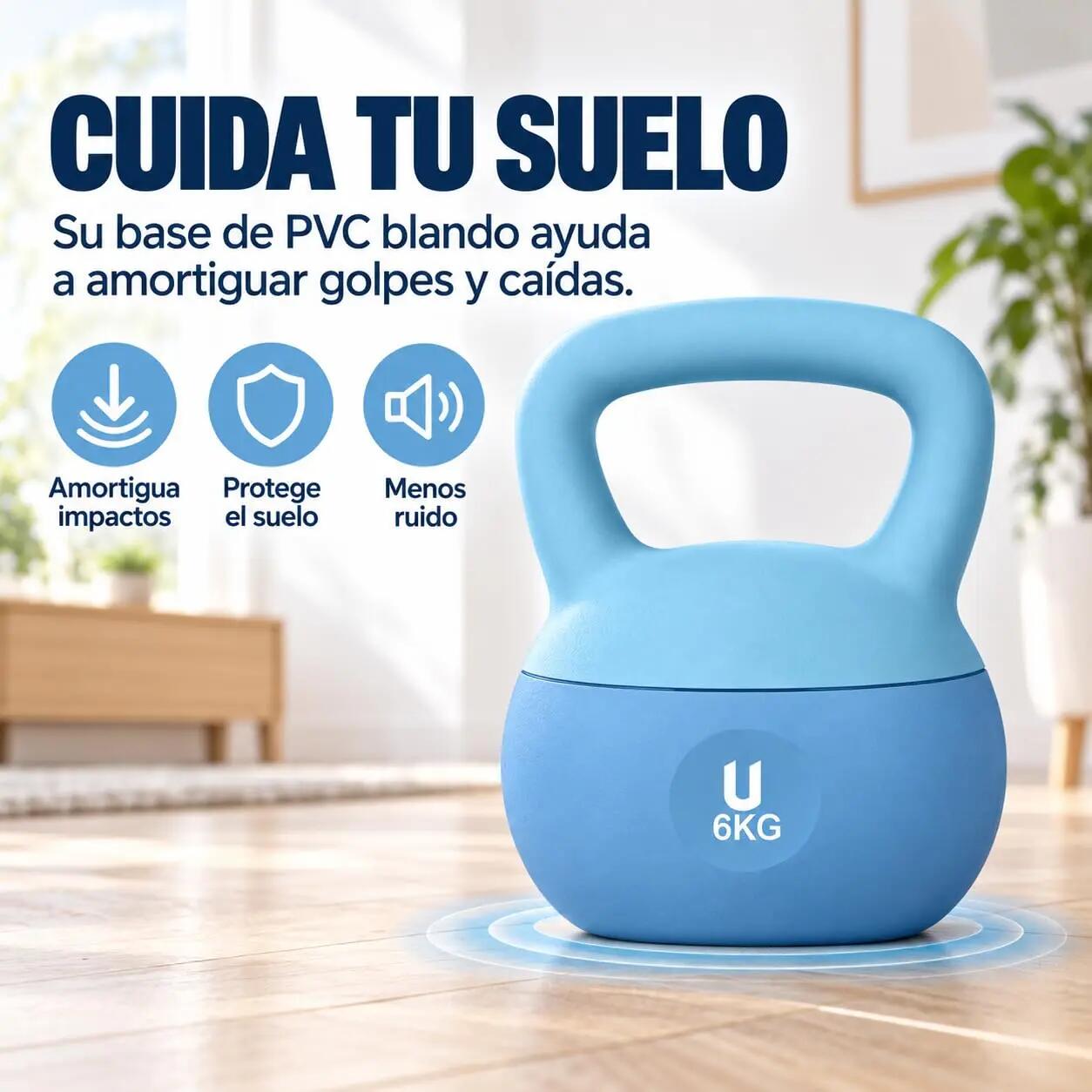 Unycos Nova Kettlebells 6 kgs Azul claro 4/9