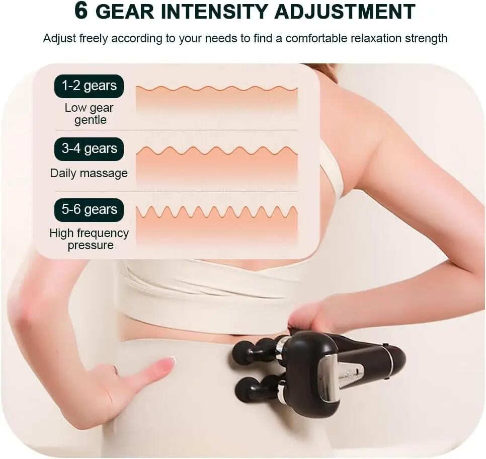 Appareil de massage à double tête, pistolet de massage à impact amovible avec 3/7
