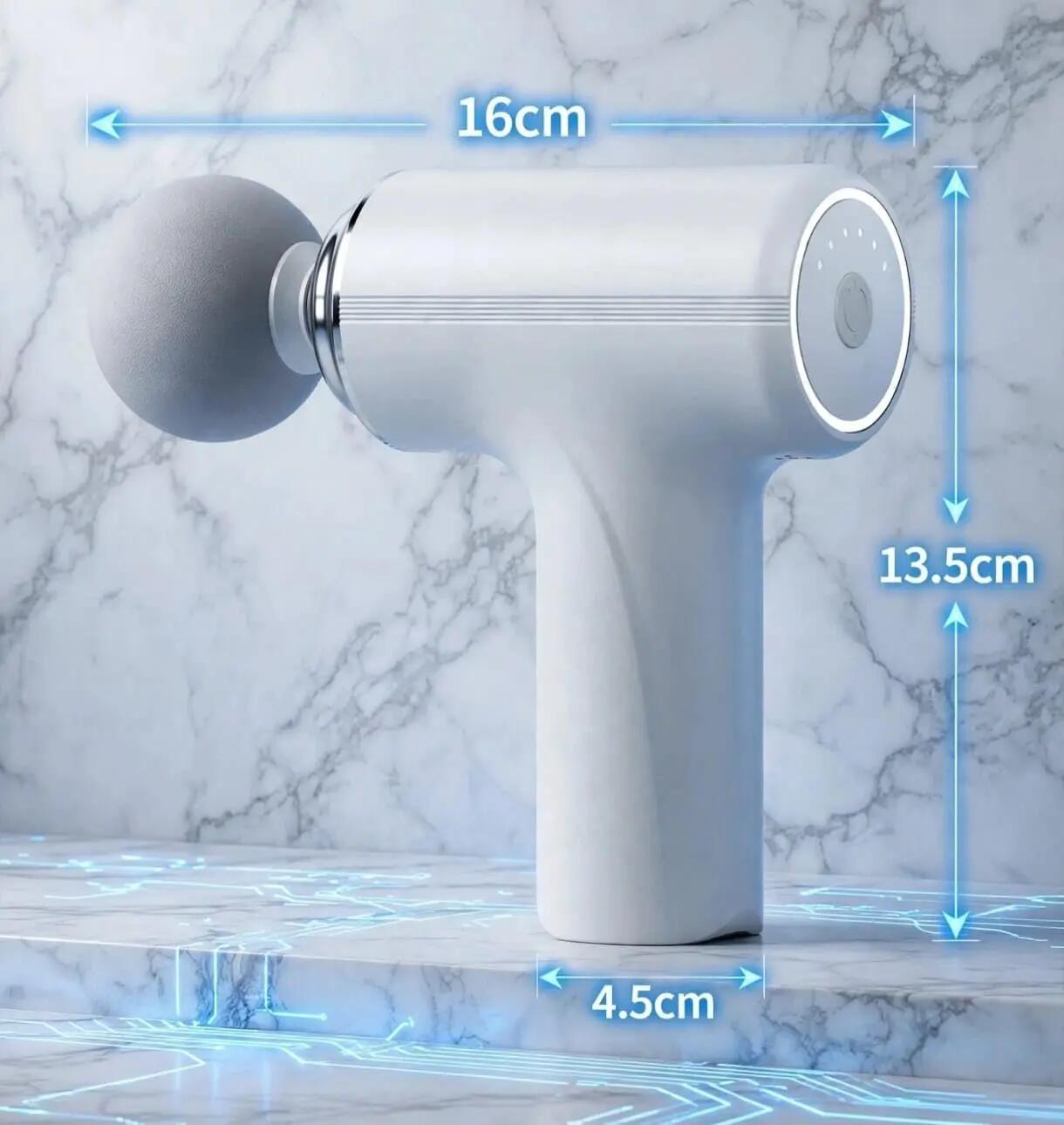 Pistolet de massage musculaire portable professionnel – 6 vitesses, 4 têtes 3/7