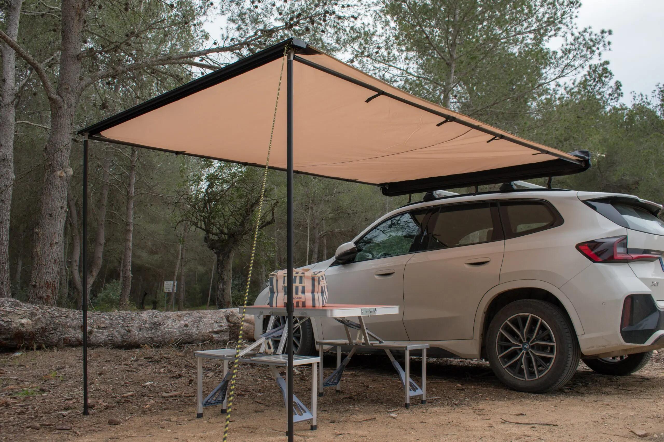 Toldo lateral para coche GO ESCAPE Ibiza - Camping - Impermeable - Caqui 8/8