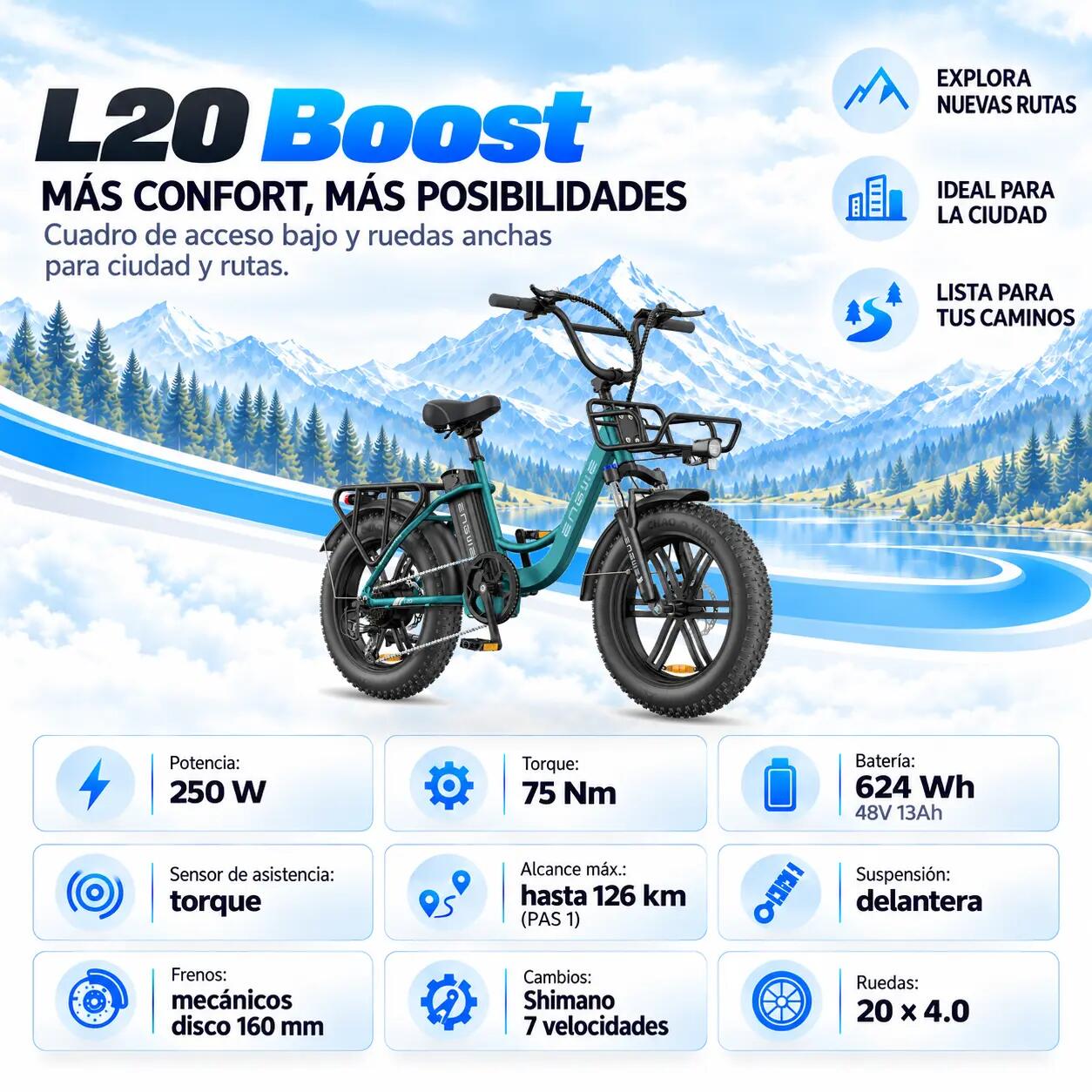 L20 B trekking fatbike 624 Wh 6/7