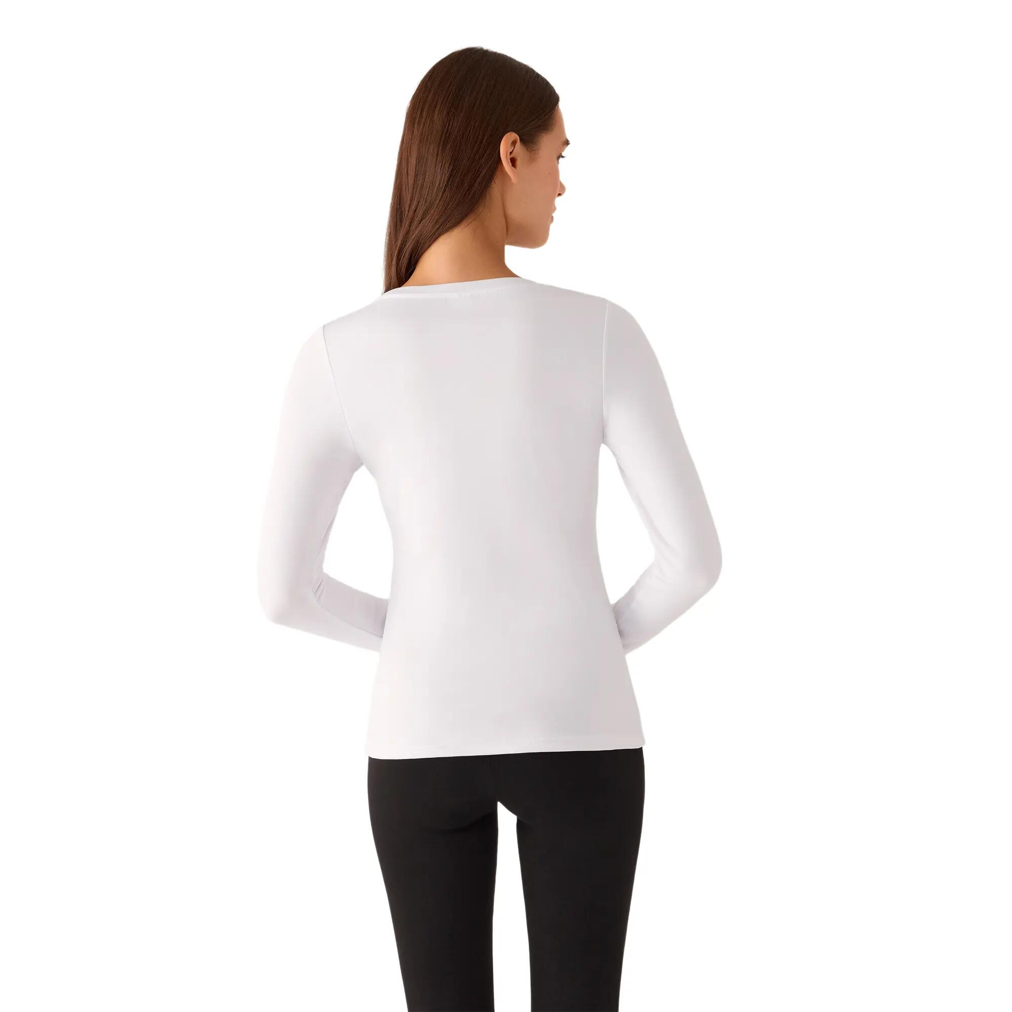 TÉRMICO Camiseta mujer manga larga cuello redondo blanco 2/4