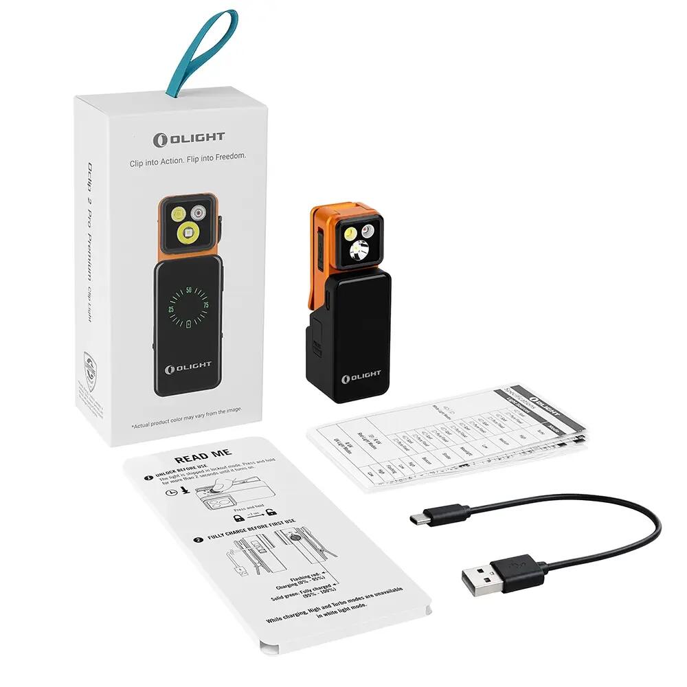 Lanterna articulada Olight Oclip 2 Pro Premium 530 lúmens com clip 360° e base d 3/3
