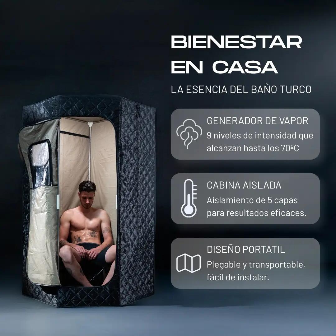 BS-STEAM – Sauna à vapeur pliable jusqu’à 70 °C, hammam à domicile 2/7