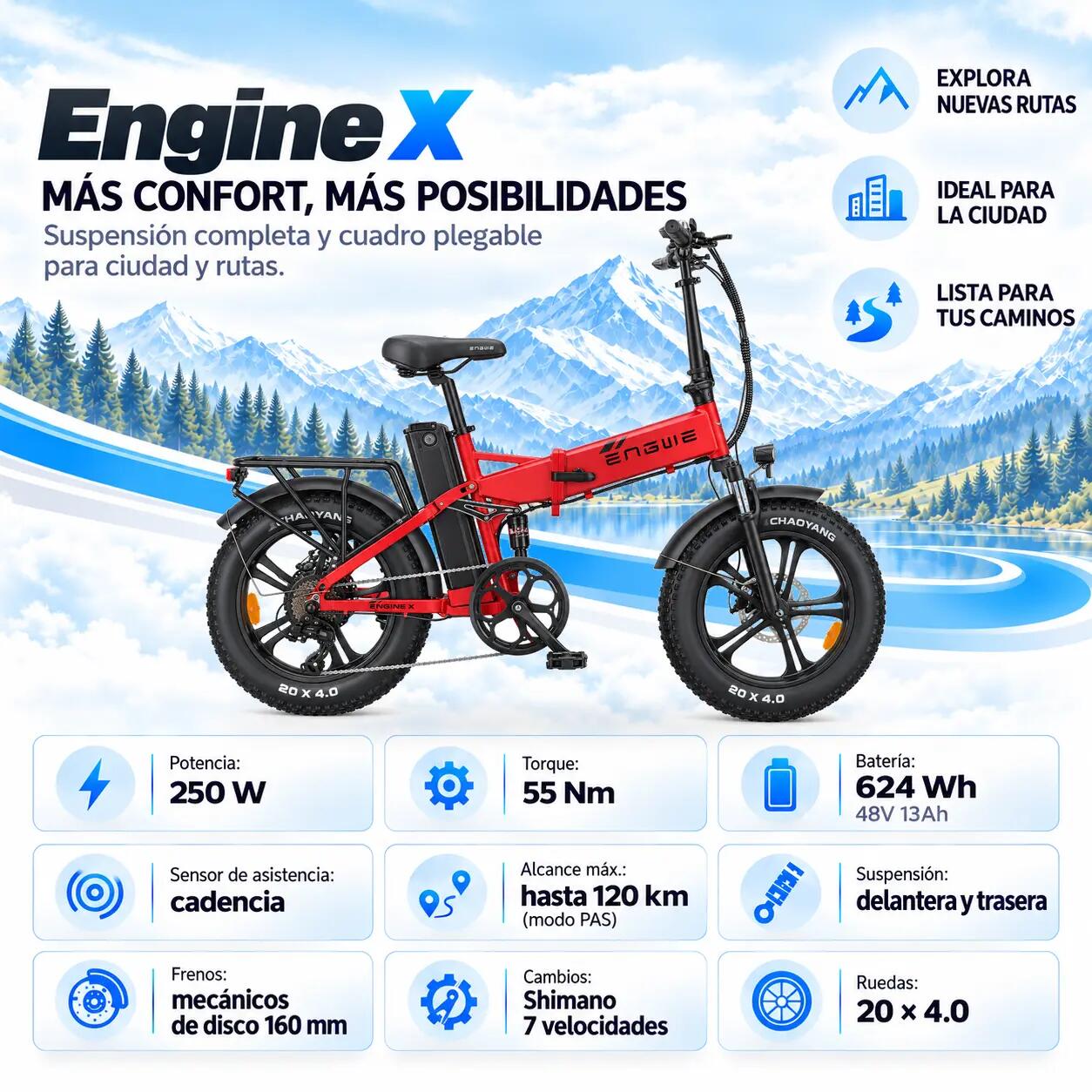 ENG X vouwfiets fatbike 624 Wh 6/7