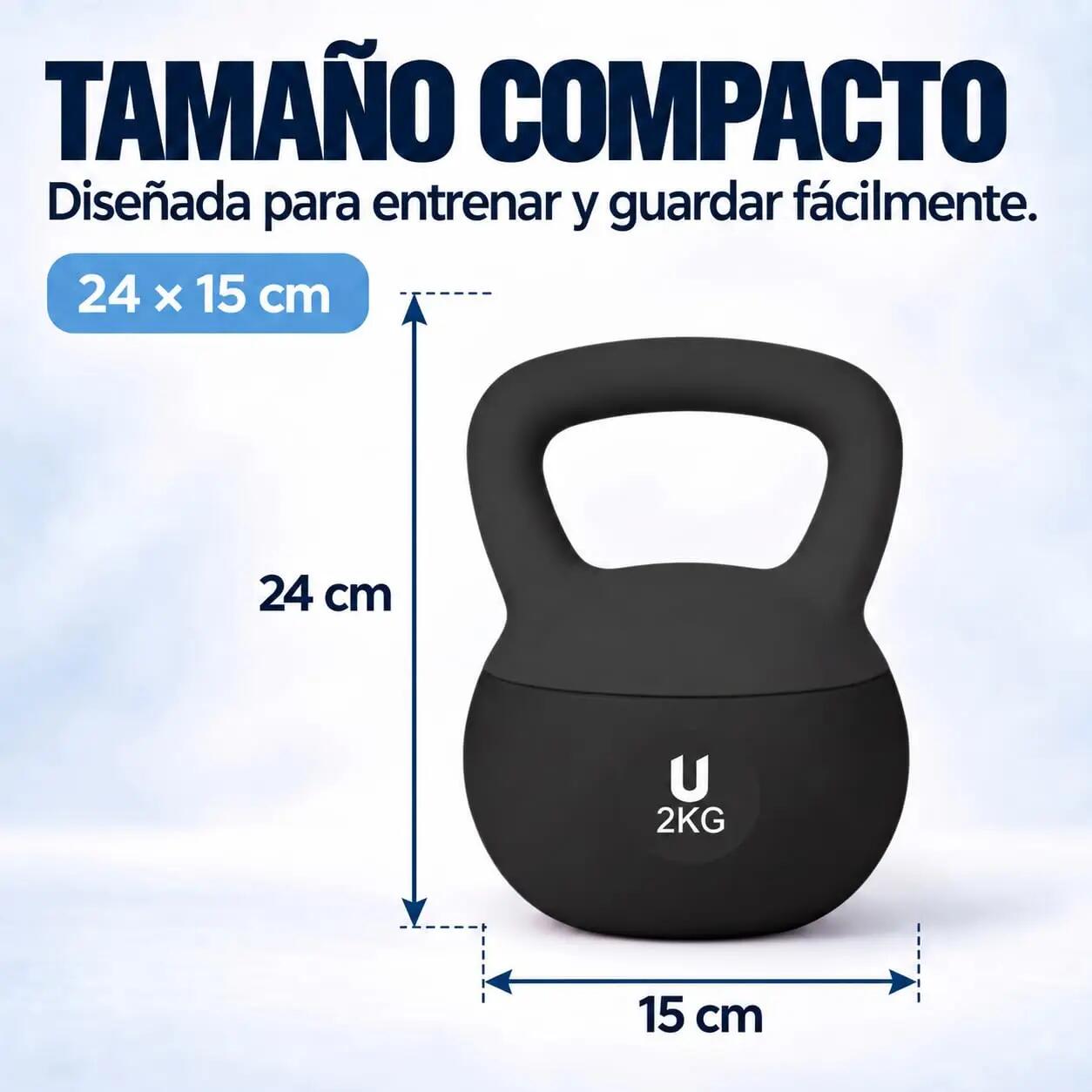 Unycos Nova Kettlebells 2 kgs Negro 7/9