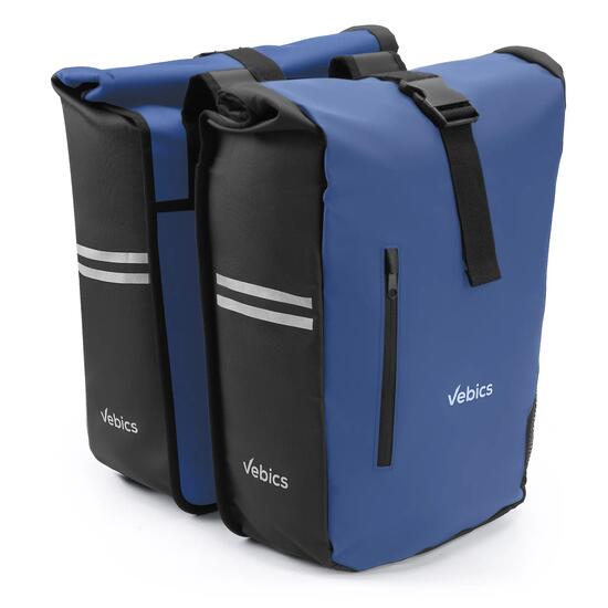 Vebics Dubbele Fietstas - 48L - 100% Waterdicht - Donkerblauw