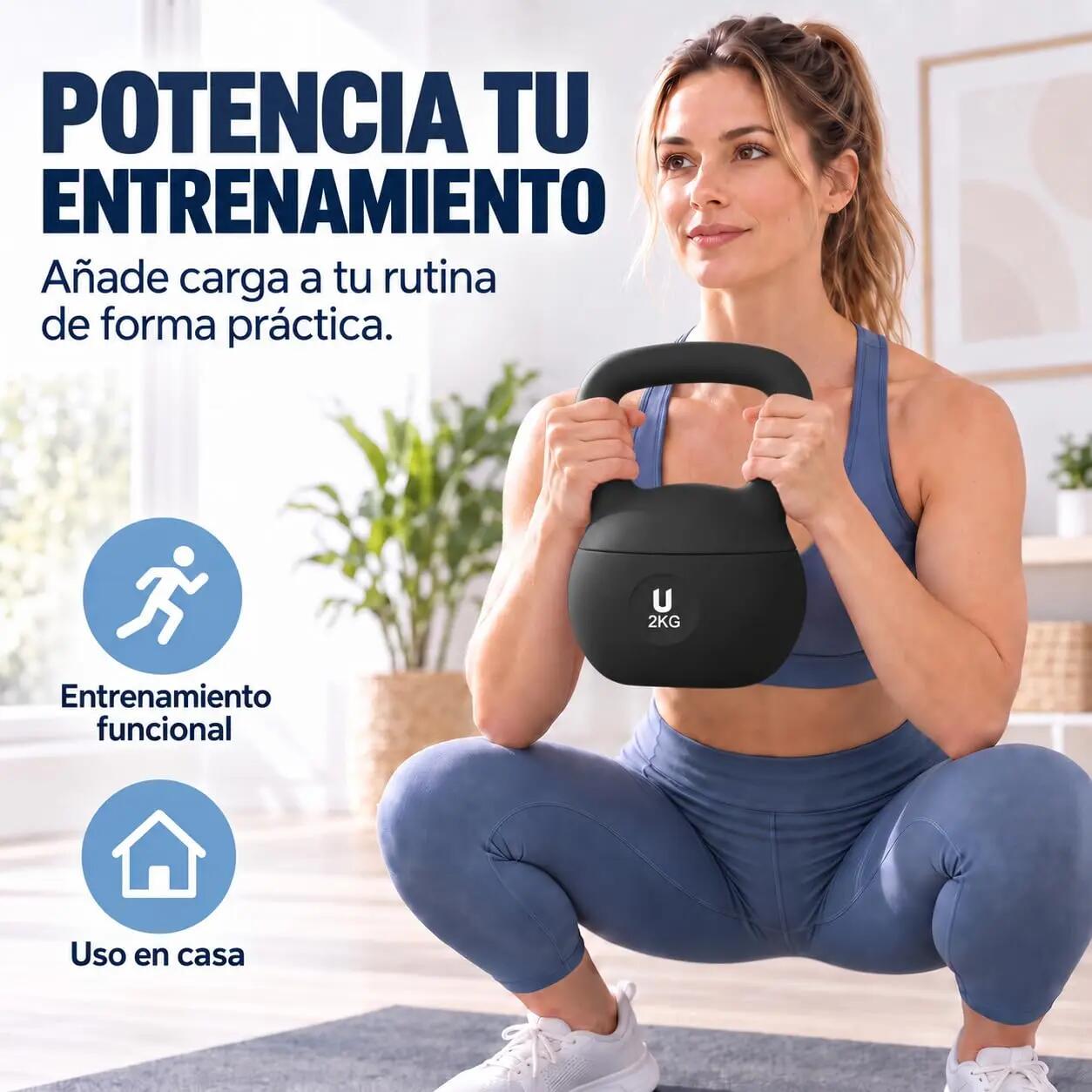 Unycos Nova Kettlebells 2 kgs Negro 3/9