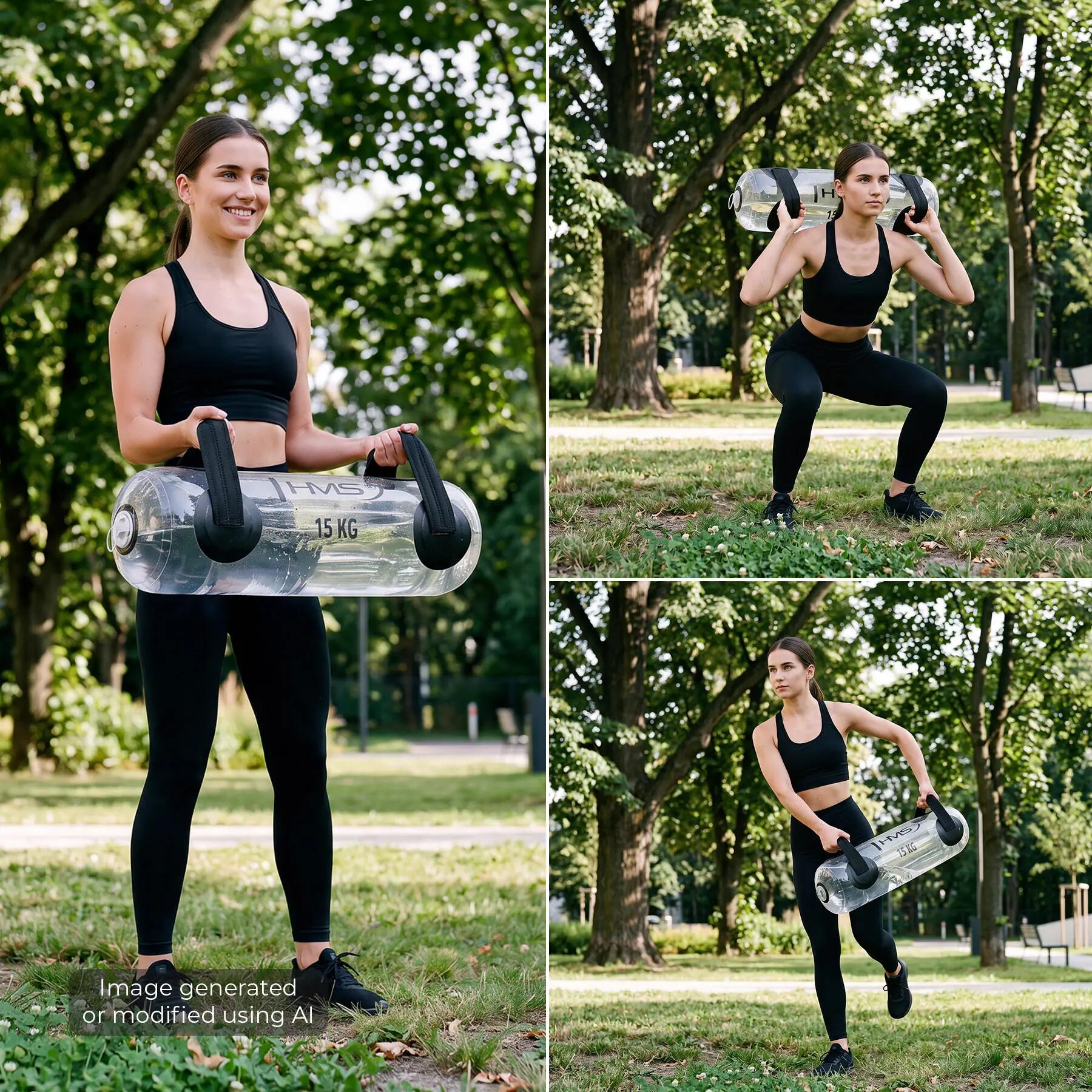 Trainingszak met water, 15 kg, met 2 handgrepen – HMS WAB15 Aqua Powerbag 8/9