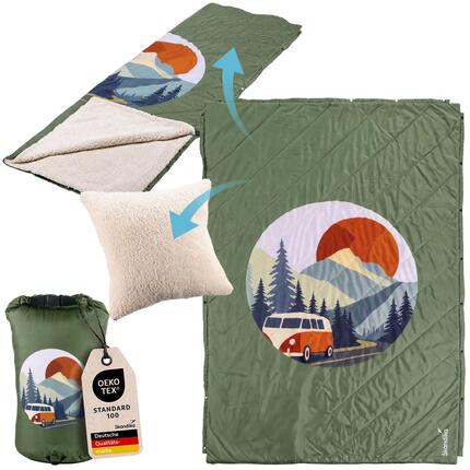 Campingdecke Liva - 4-in-1 Outdoor Decke - Schlafsack - Kissen - wasserdicht