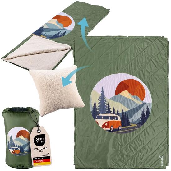 Campingdecke Liva - 4-in-1 Outdoor Decke - Schlafsack - Kissen - wasserdicht