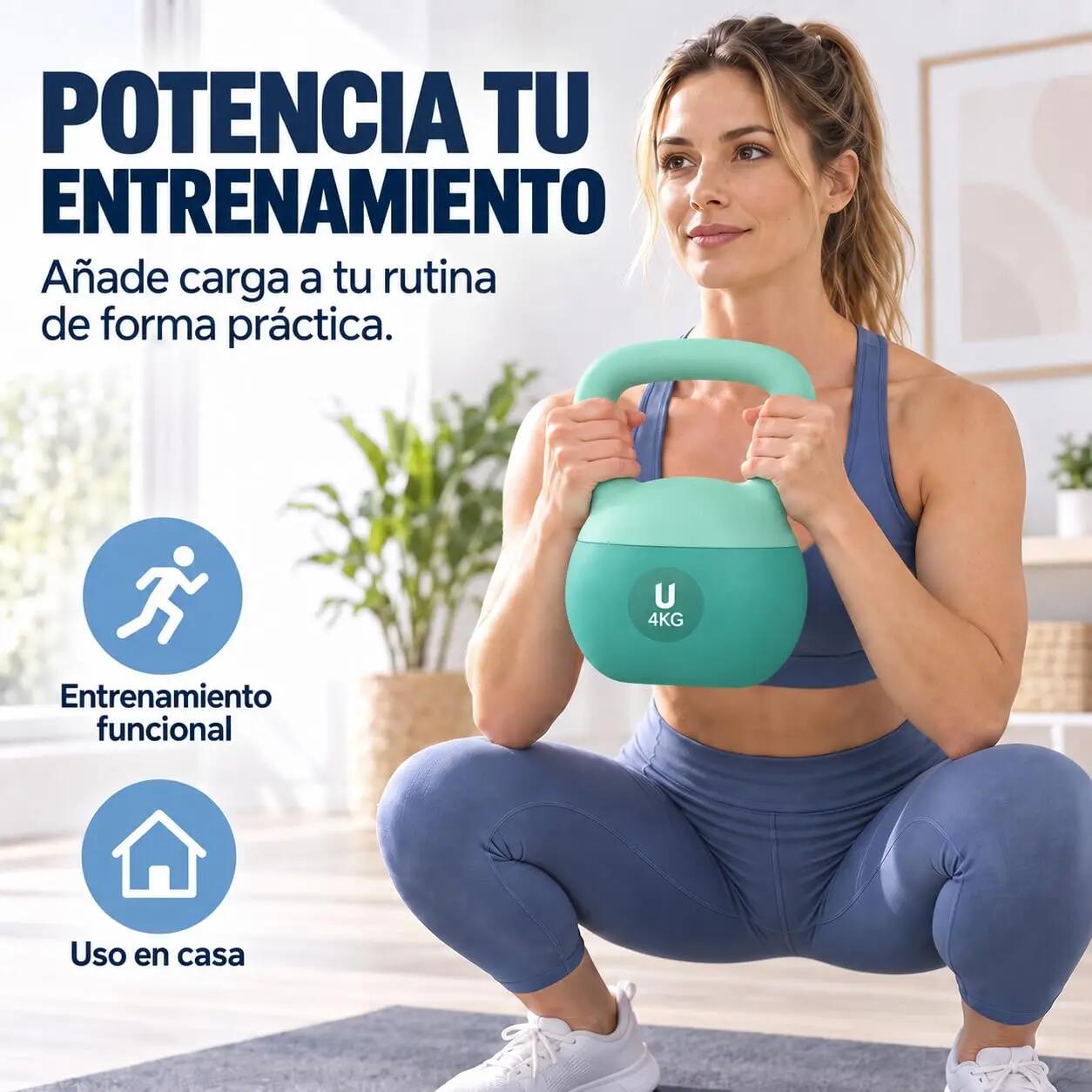 Unycos Nova Kettlebells 4 kgs Turquesa 3/9