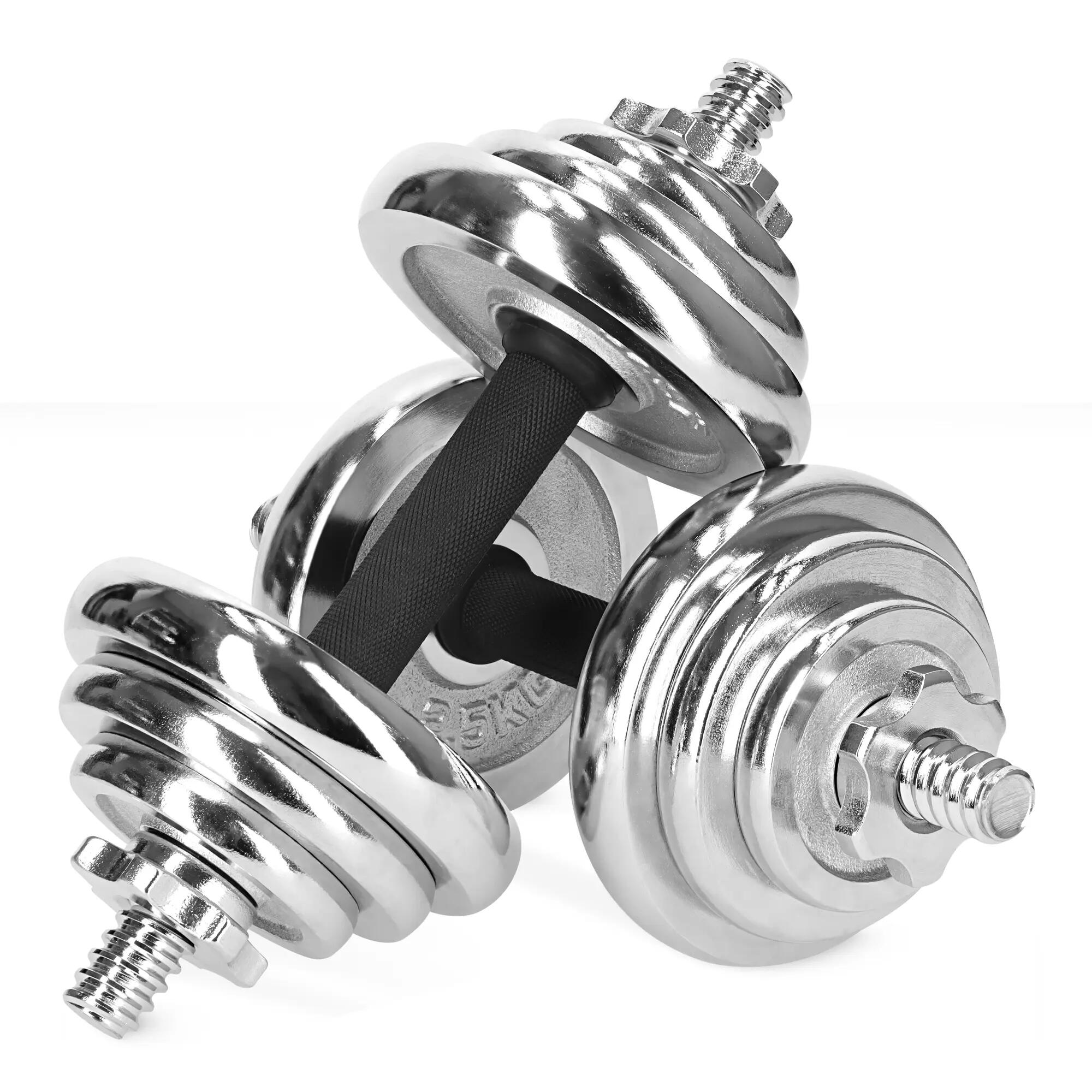 Stalen Dumbbellset Krachttraining 4FIZJO Koffer Antislip Full Body 20kg 12/13