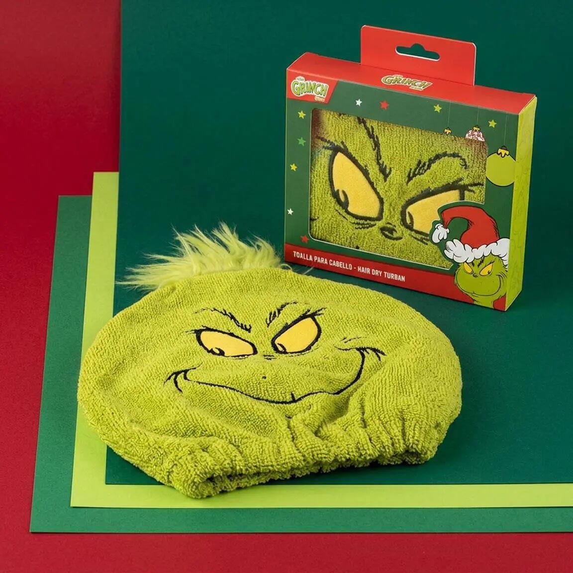 Haarhanddoek turbanmodel voor bad en douche The Grinch groen 5/7