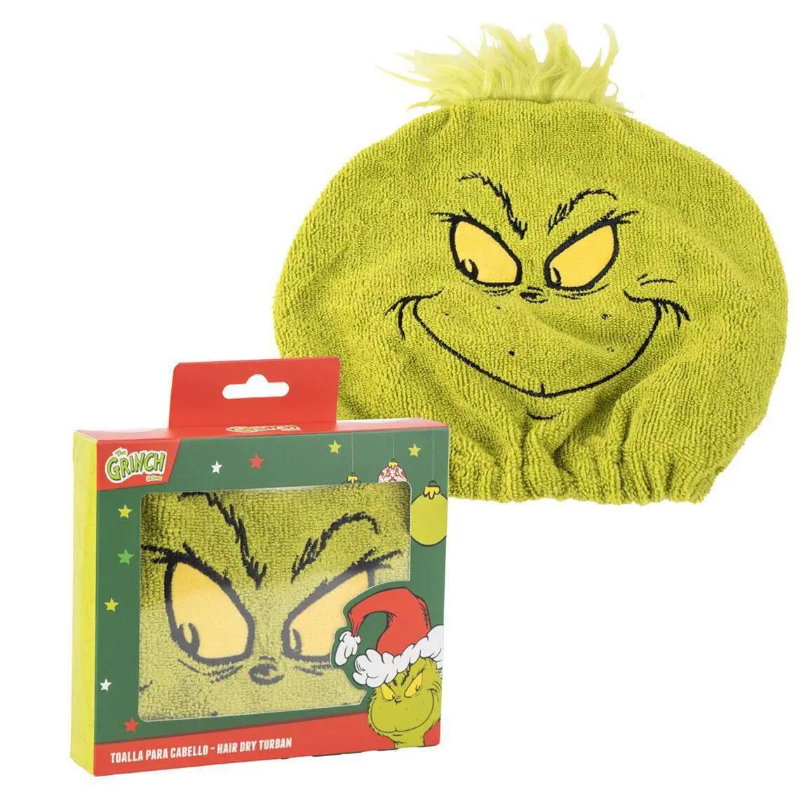 Haarhanddoek turbanmodel voor bad en douche The Grinch groen 3/7