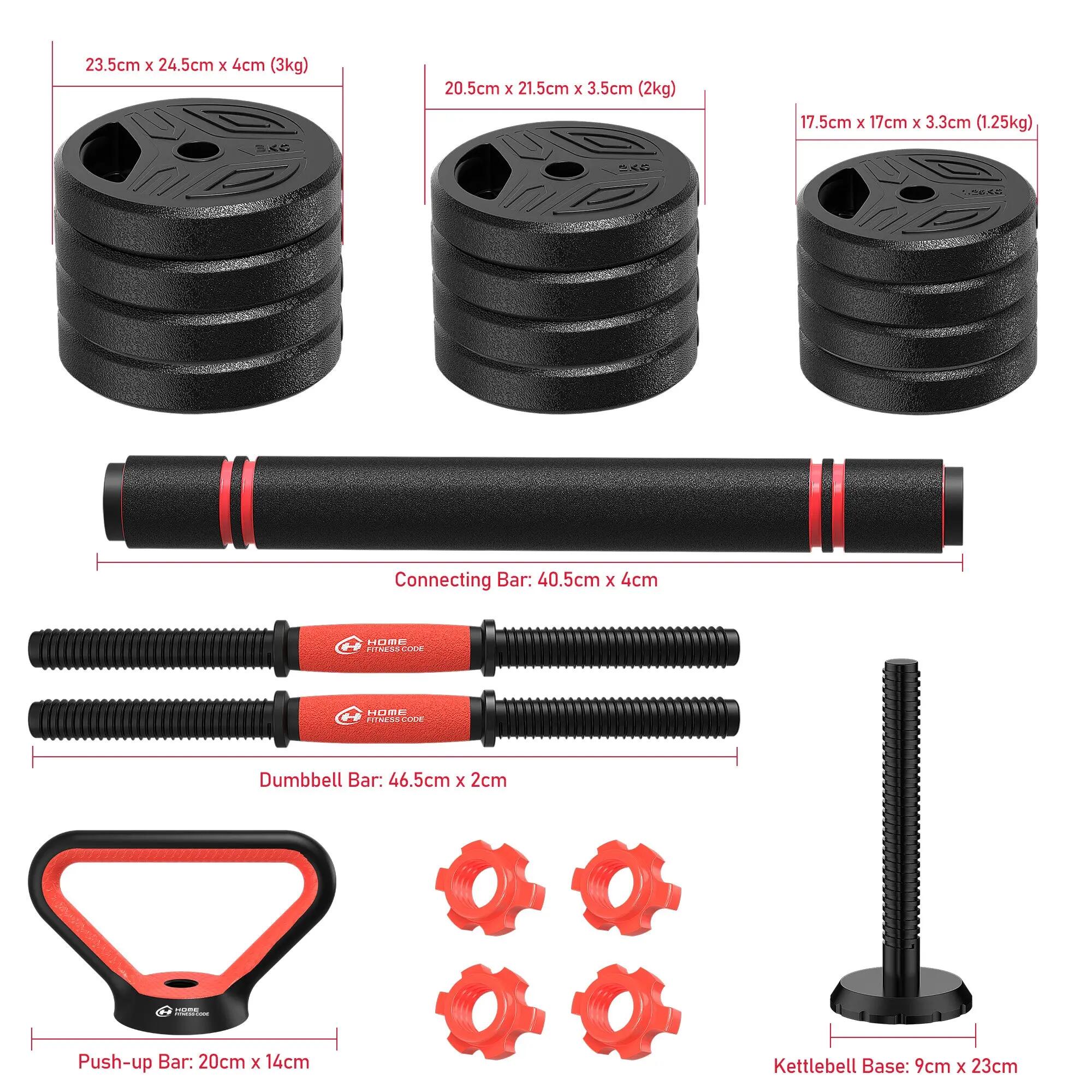 Fitness Set Manubri Multifunzione 4-In-1 Regolabile 25kg 2/4