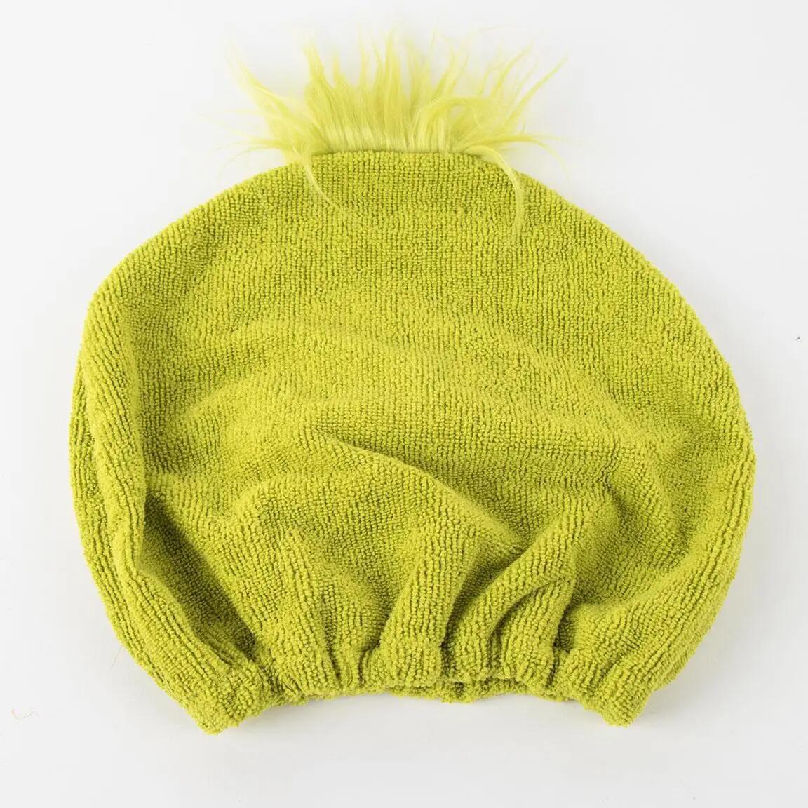 Haarhanddoek turbanmodel voor bad en douche The Grinch groen 2/7
