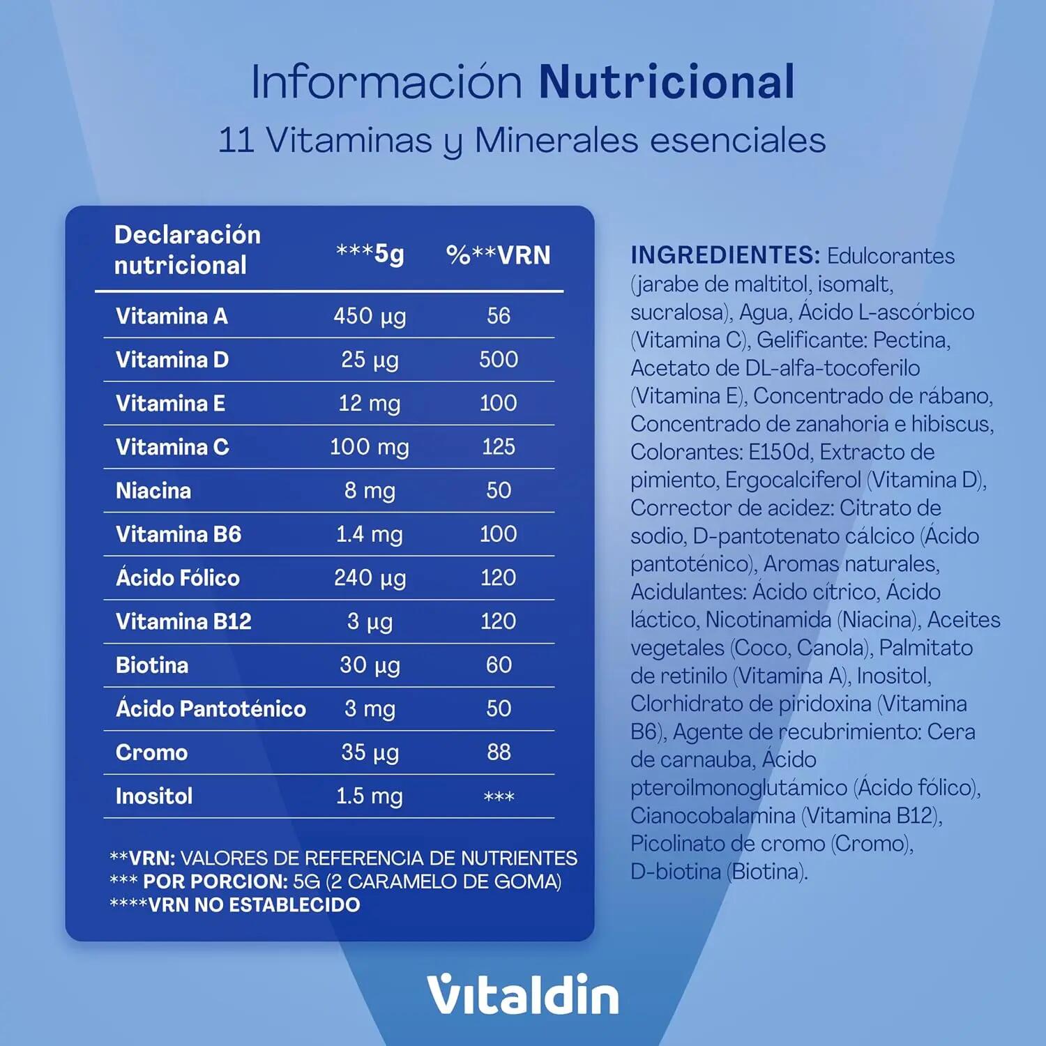 Gominolas de Multivitaminas sin Azúcar para adultos 6/12