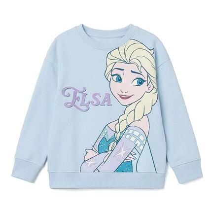 Sweat-shirt enfant La Reine des Neiges 2 en coton doux et polaire gris chiné