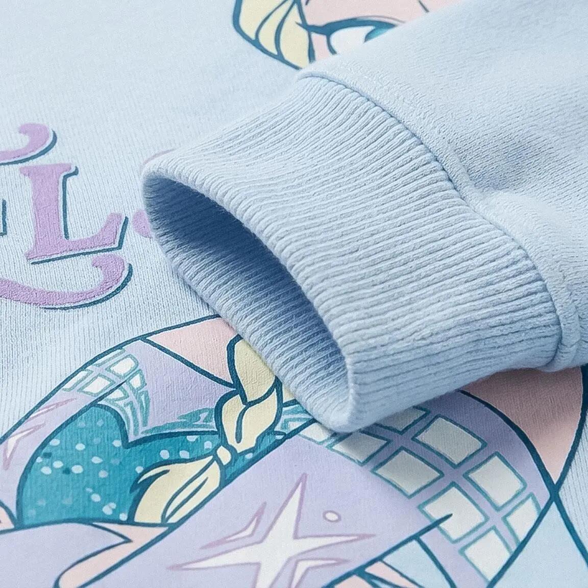 Sudadera Infantil Disney/Frozen Elsa de Algodón French Terry Azul Claro 3/7