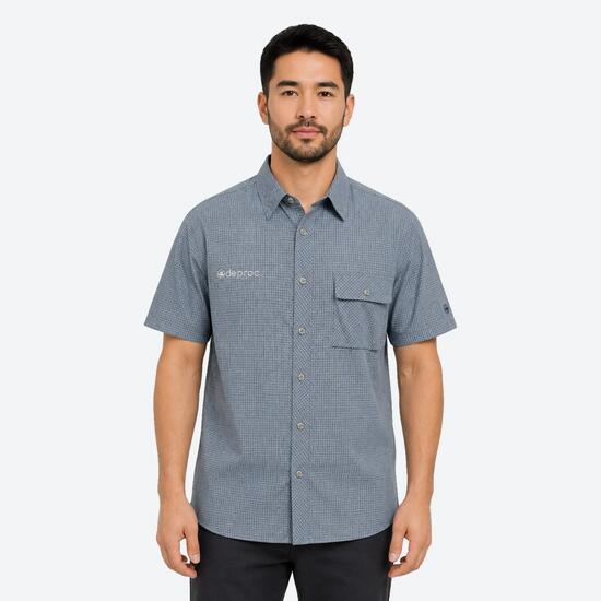Herren - outdoor - hemd - leicht, uv 30+ - blau kariert
