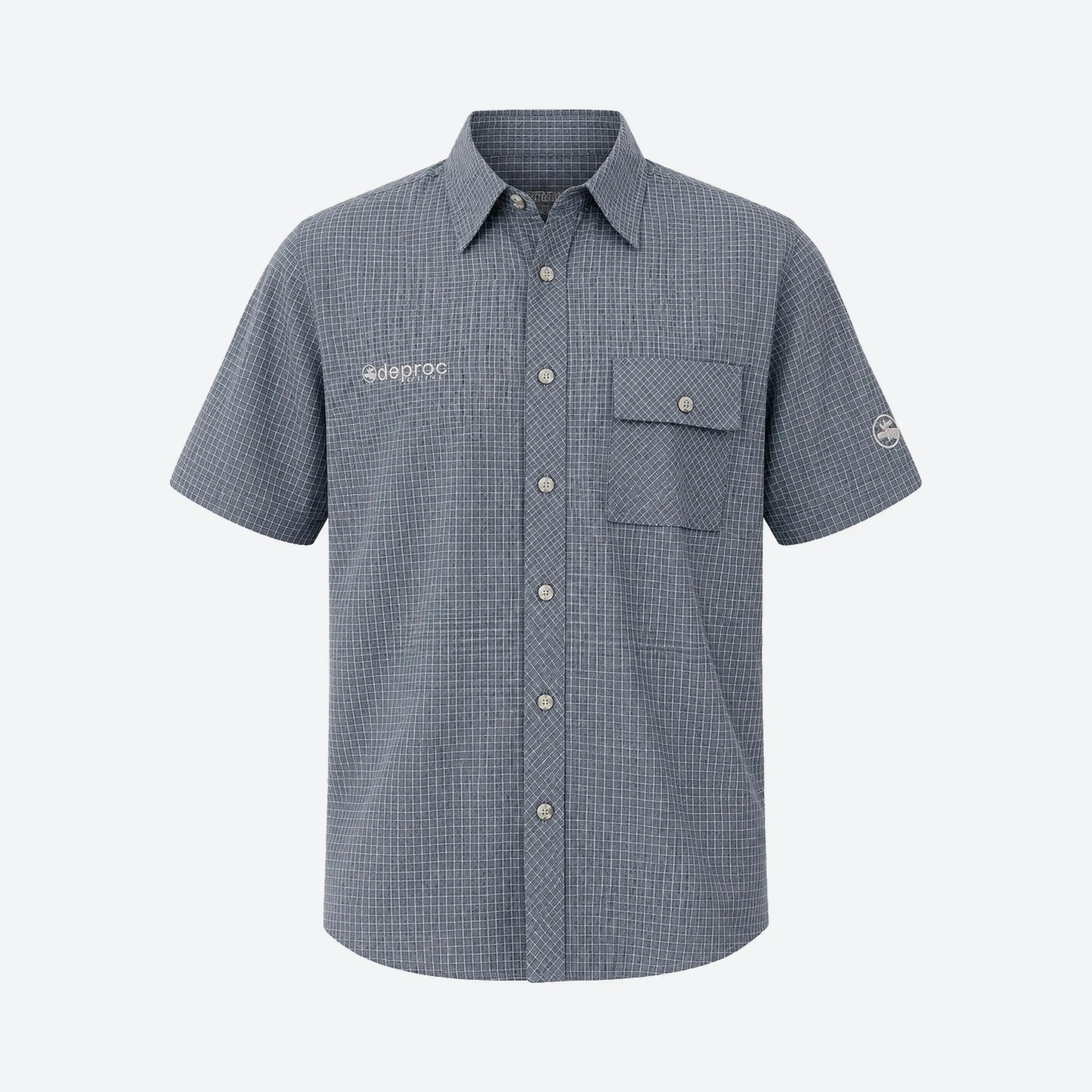 Herren - outdoor - hemd - leicht, uv 30+ - blau kariert 5/9