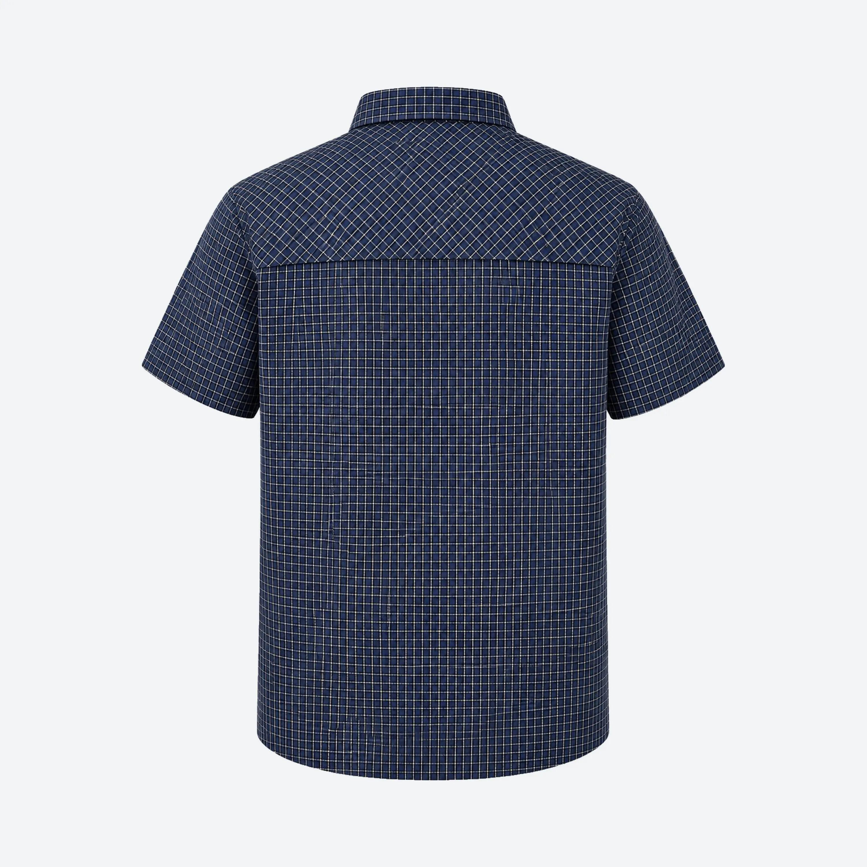 Herren - outdoor - hemd - leicht, uv 30+ - blau kariert 4/9
