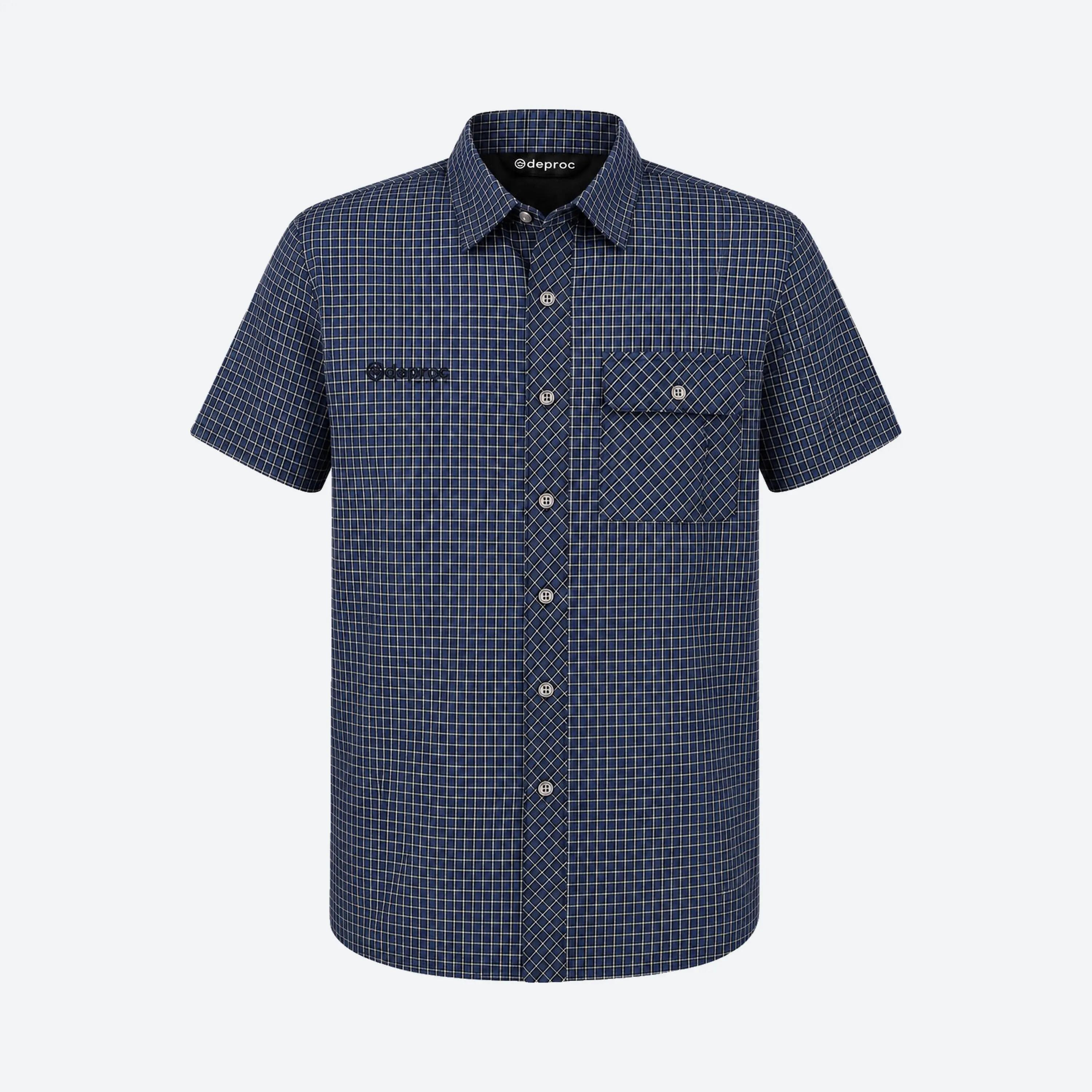 Herren - outdoor - hemd - leicht, uv 30+ - blau kariert 2/9