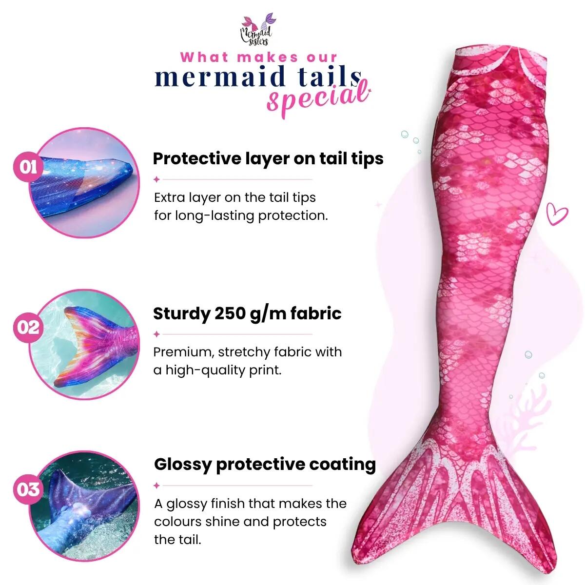 Zeemeerminstaart Set Yuna Monovin & Bikini Zwemkleding voor meisjes 3/7