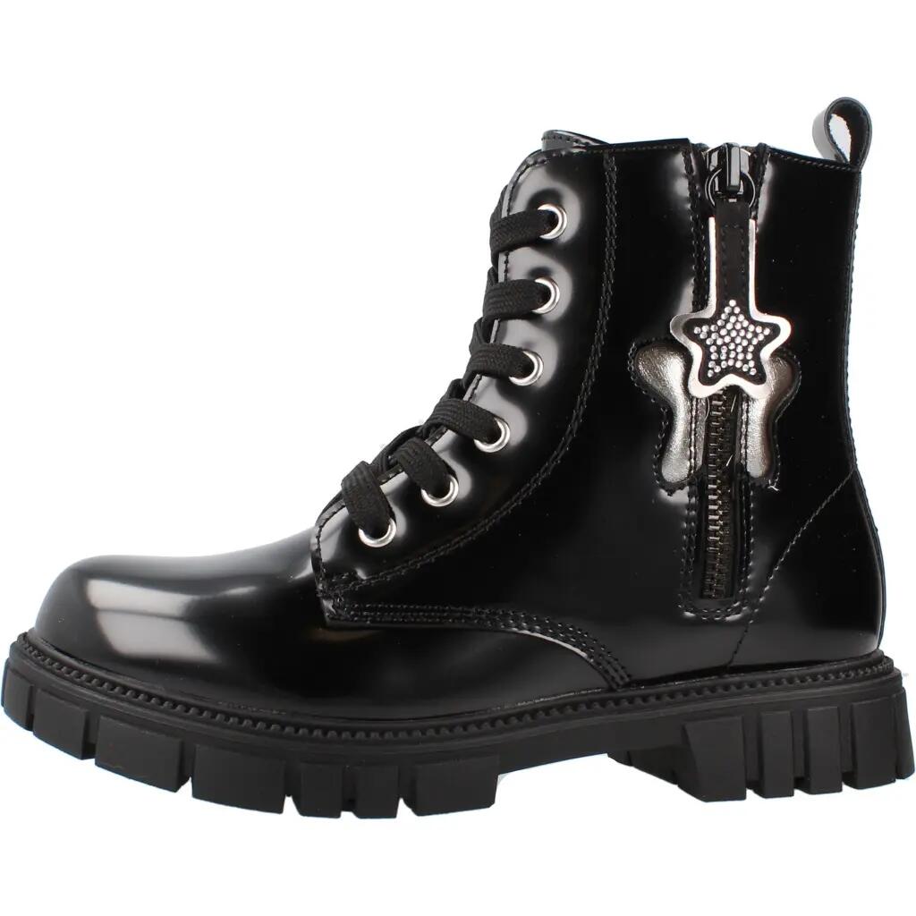Botas Militares de Niña con Estrella en Negro 2/5