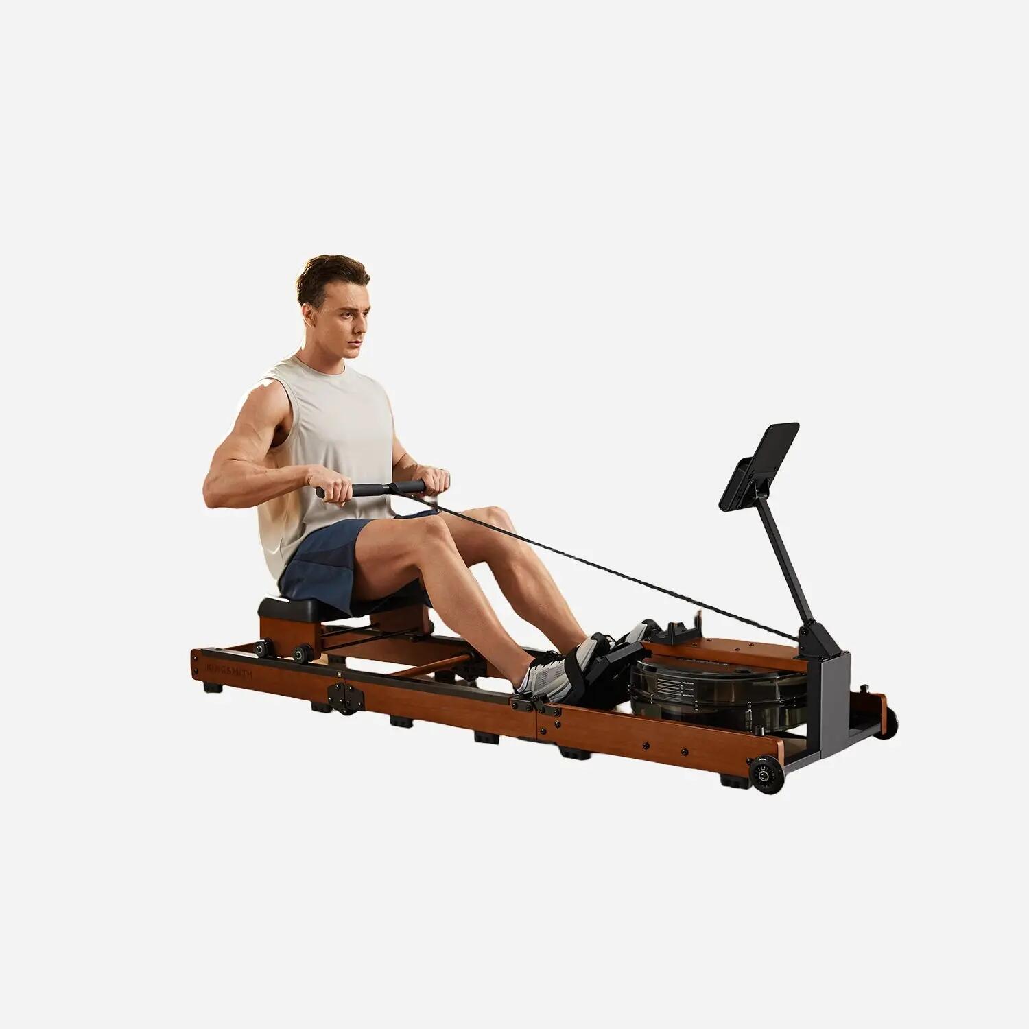 Rameur à eau pliable en bois avec plateau table WR3L 7/14