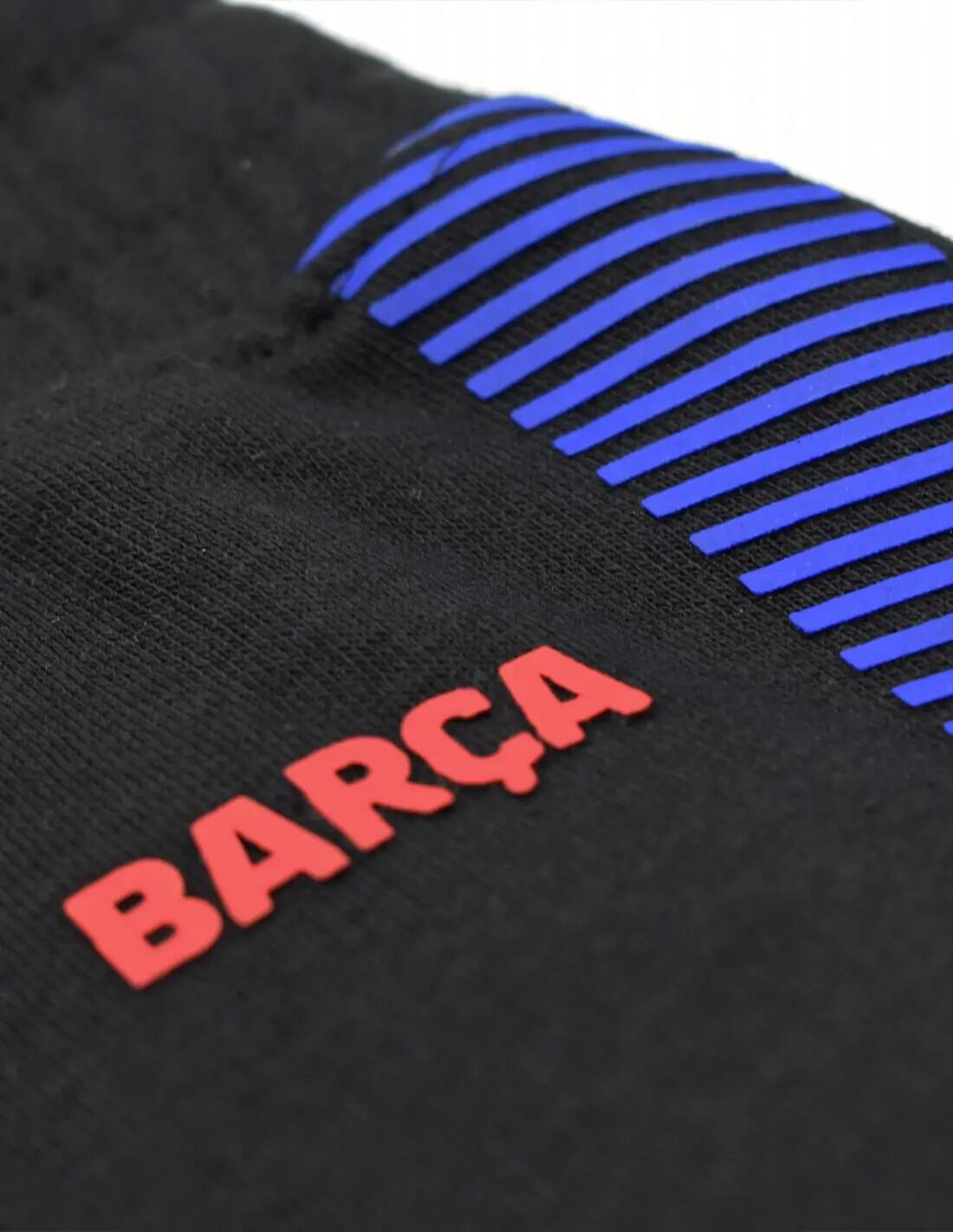 Pantalón Jogger FC Barcelona Niño Negro con Franja Blaugrana 3/4