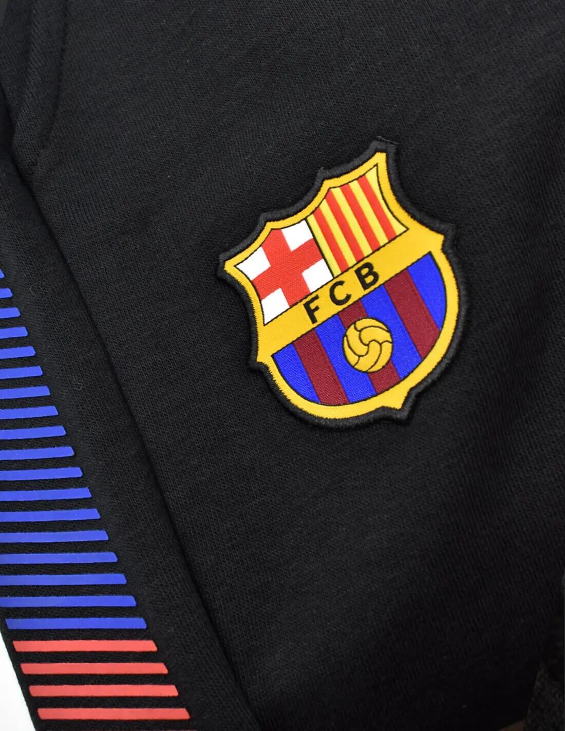 Pantalón Jogger FC Barcelona Niño Negro con Franja Blaugrana 2/4