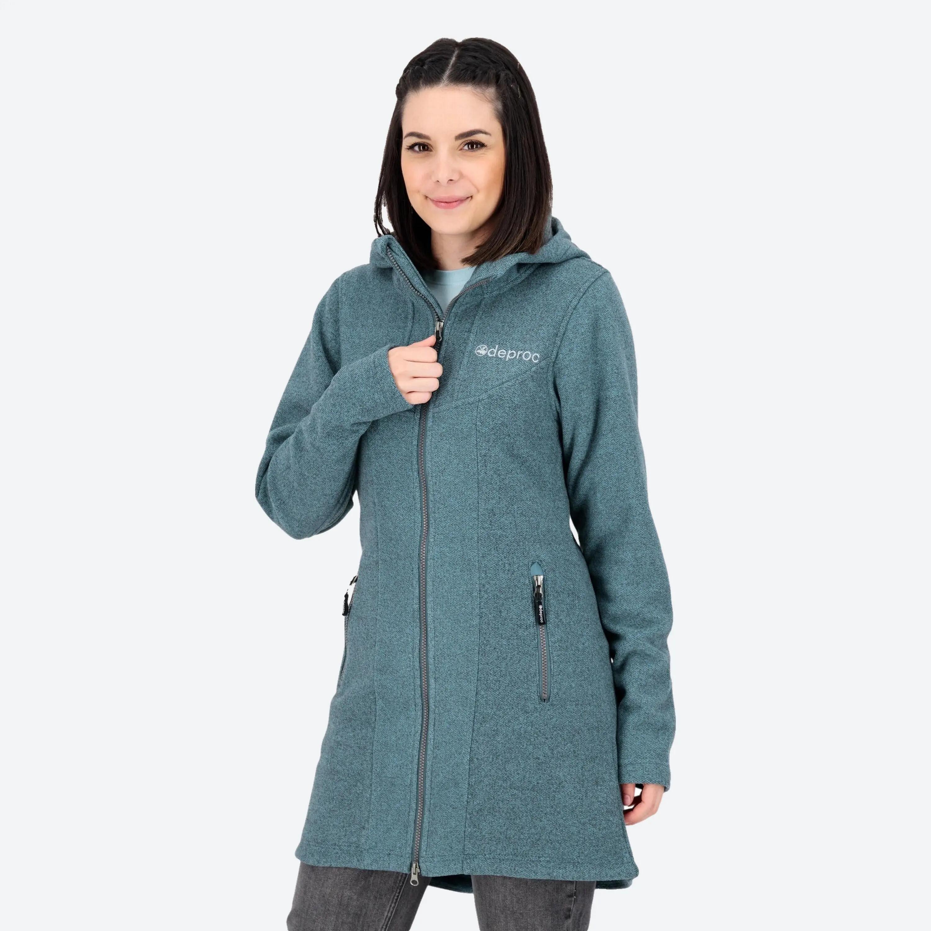 Femme - Manteau tricot polaire - avec capuche, aspect chiné - GLORY APRIL 5/5