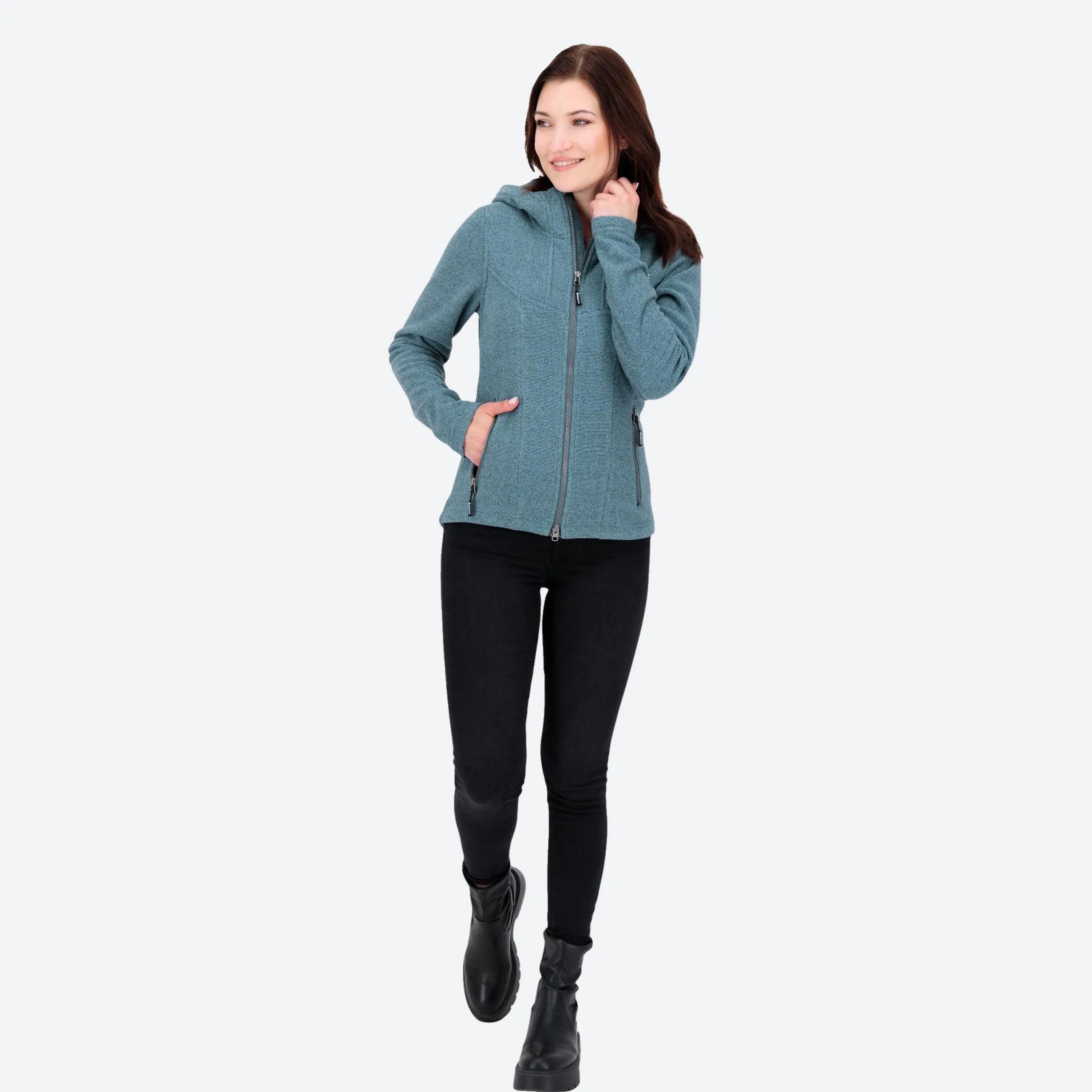 Femme - Veste tricot polaire - avec capuche, aspect chiné - GLORY MAY 4/6