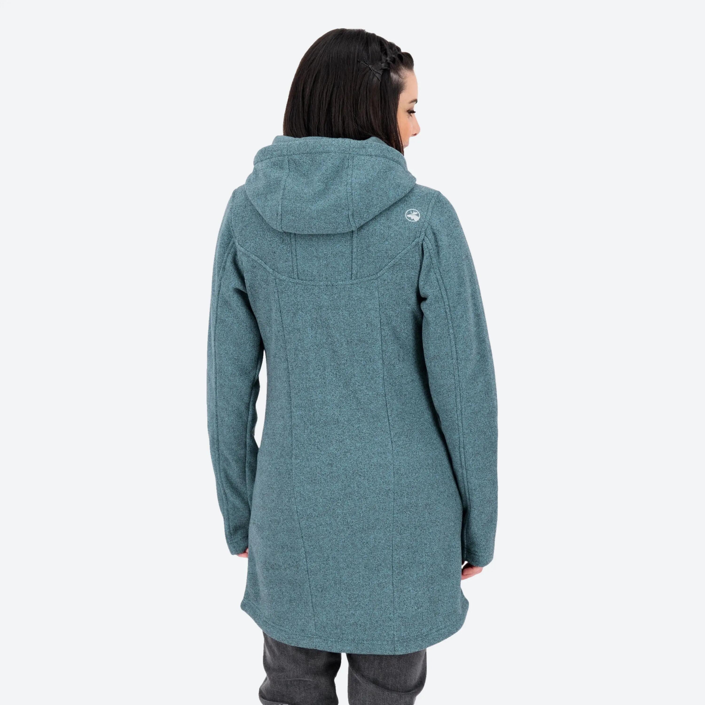 Femme - Manteau tricot polaire - avec capuche, aspect chiné - GLORY APRIL 3/5