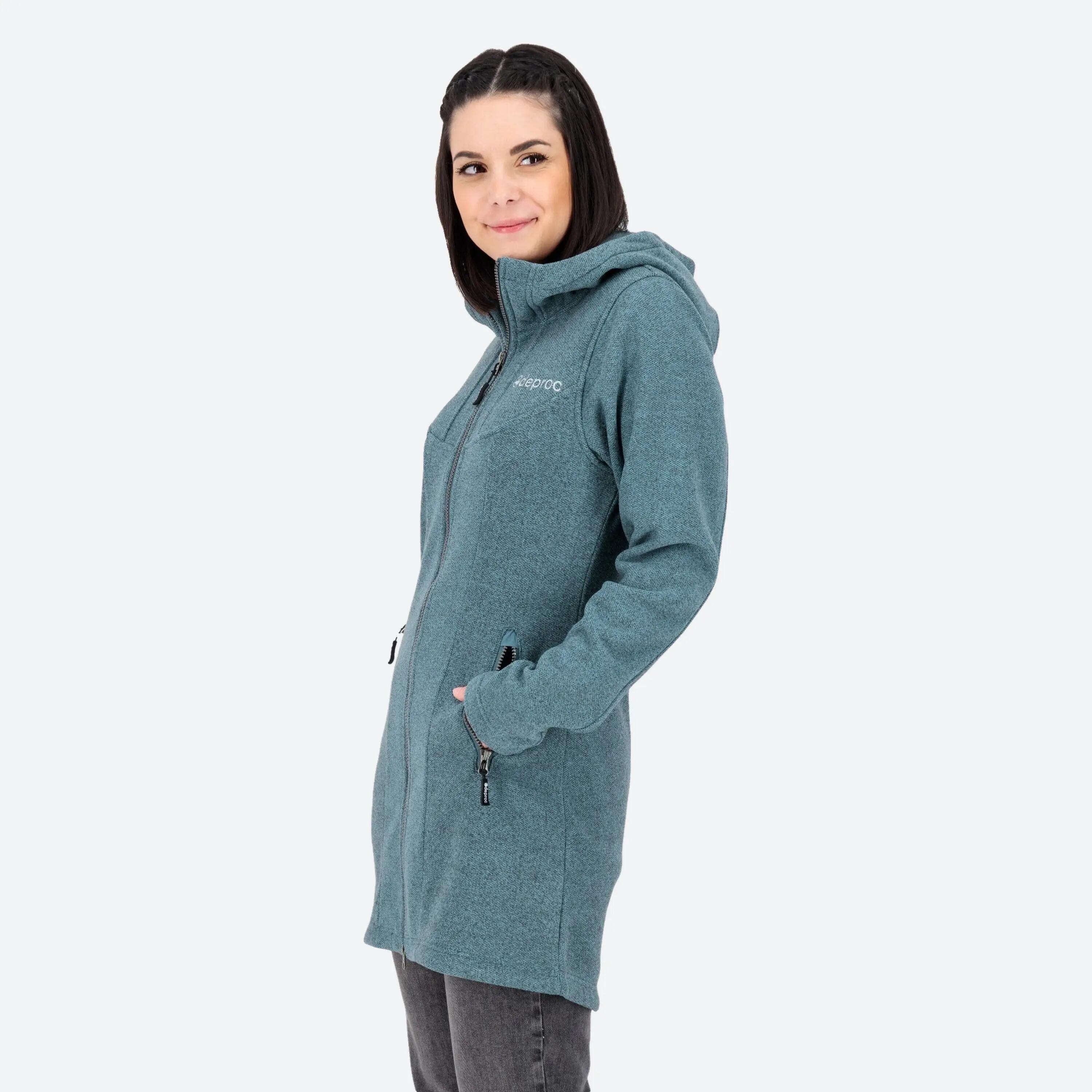 Femme - Manteau tricot polaire - avec capuche, aspect chiné - GLORY APRIL 2/5