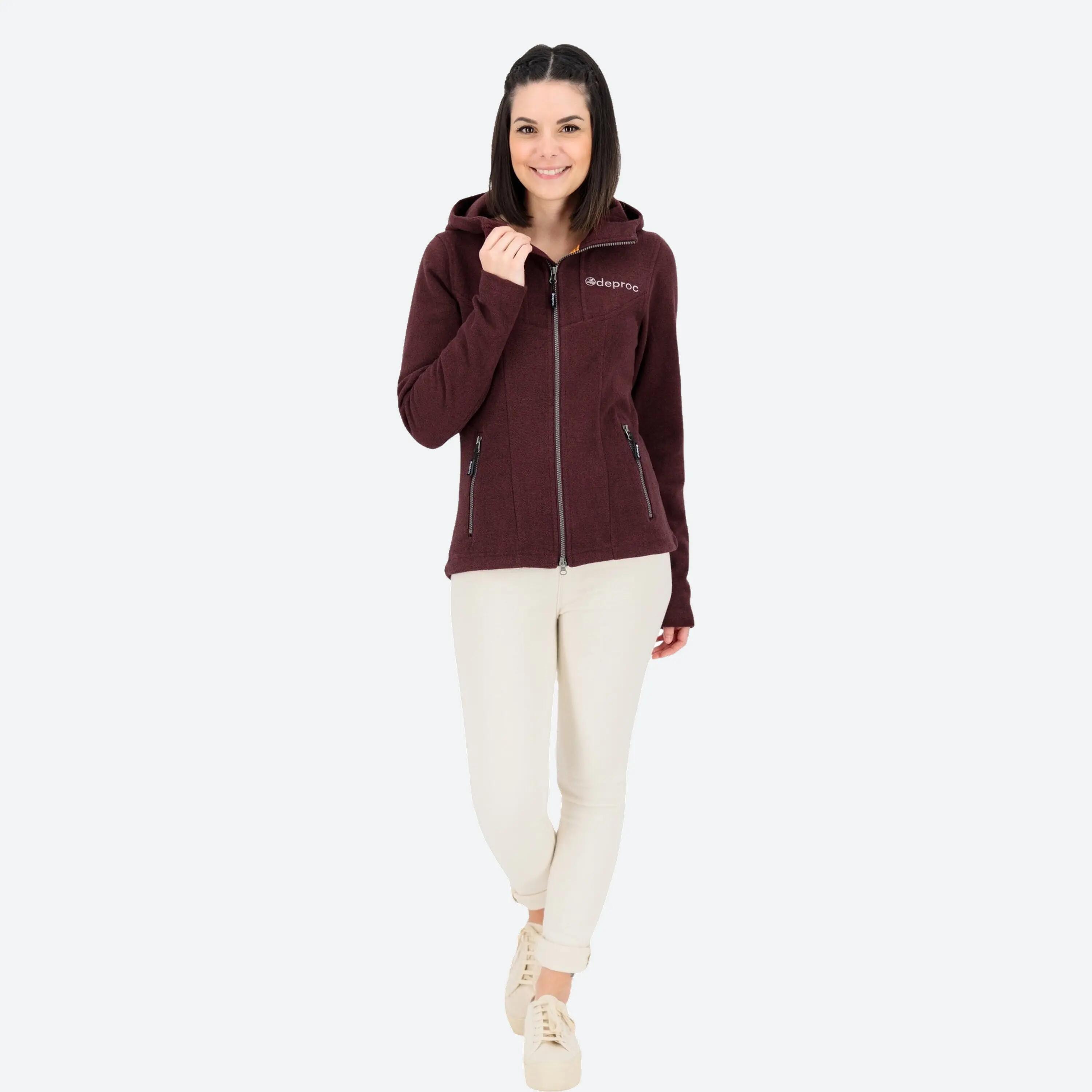 Damen - Strickfleecejacke - mit Kapuze, Melange-Optik - GLORY MAY 4/5