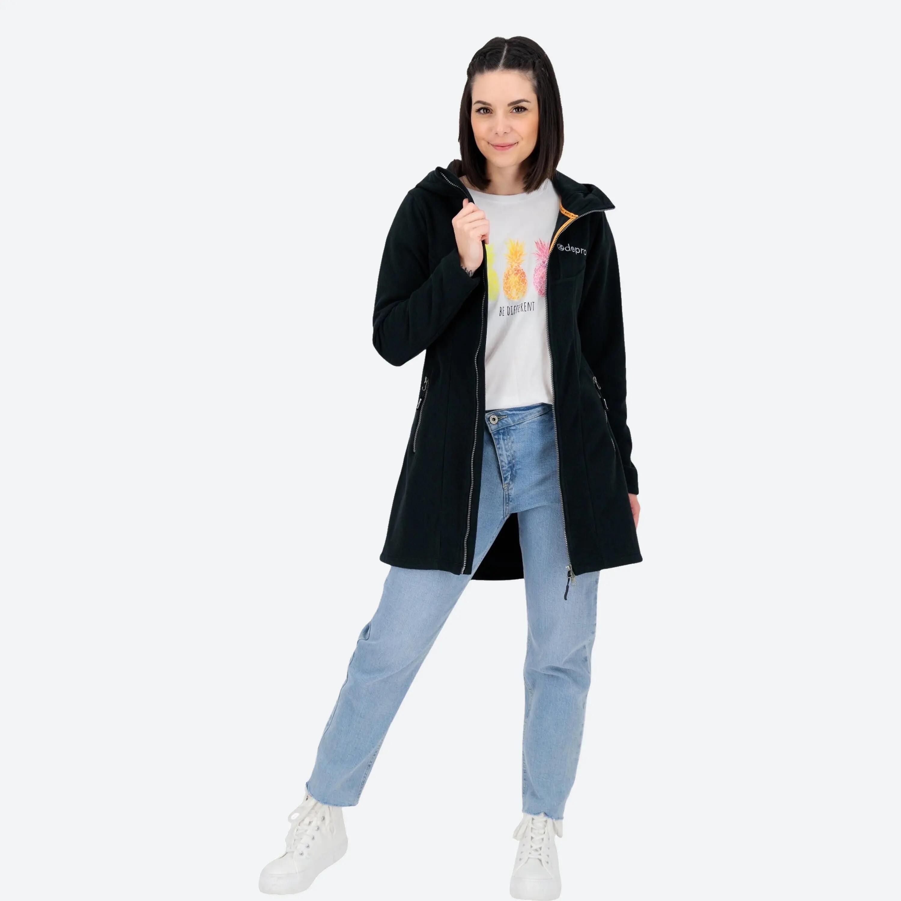 Femme - Manteau tricot polaire - avec capuche, aspect chiné - GLORY APRIL 4/6