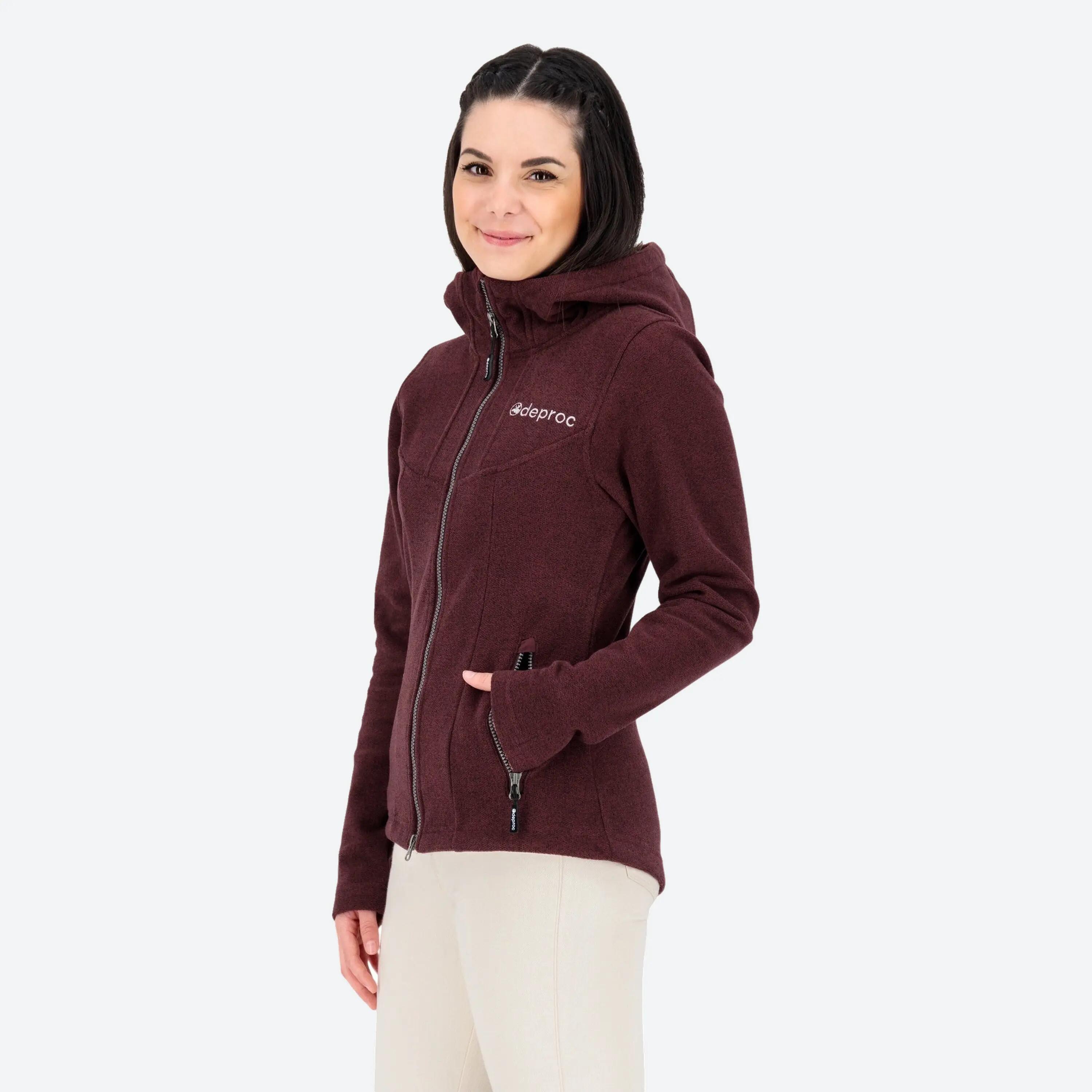 Damen - Strickfleecejacke - mit Kapuze, Melange-Optik - GLORY MAY 2/5