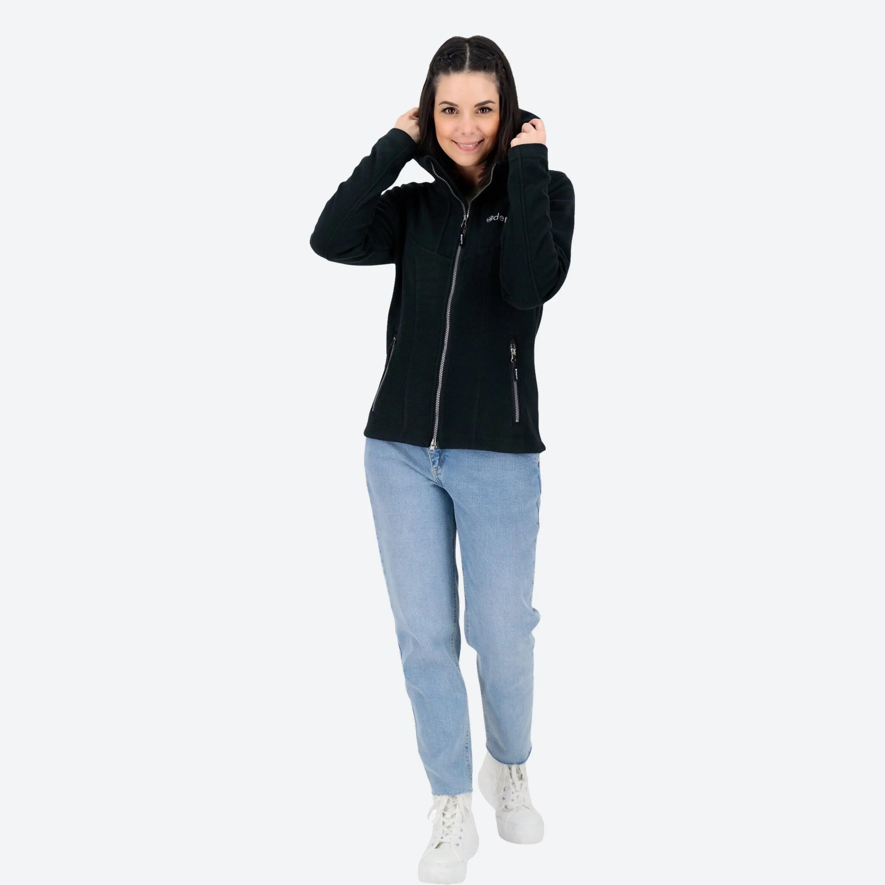 Femme - Veste tricot polaire - avec capuche, aspect chiné - GLORY MAY 4/5