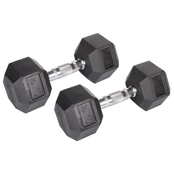 Pogumovaná jednoruční činka Merco Hex, 22,5 kg 4/4
