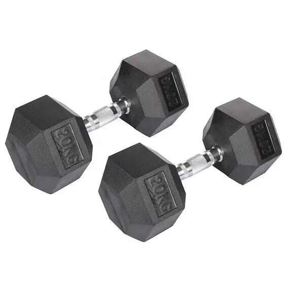 Pogumovaná jednoruční činka Merco Hex, 22,5 kg 3/4