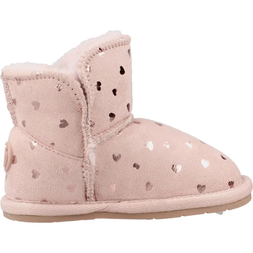 Botas Australianas de Bebé Barefoot con Estampado de Corazones en Rosa Claro 4/5