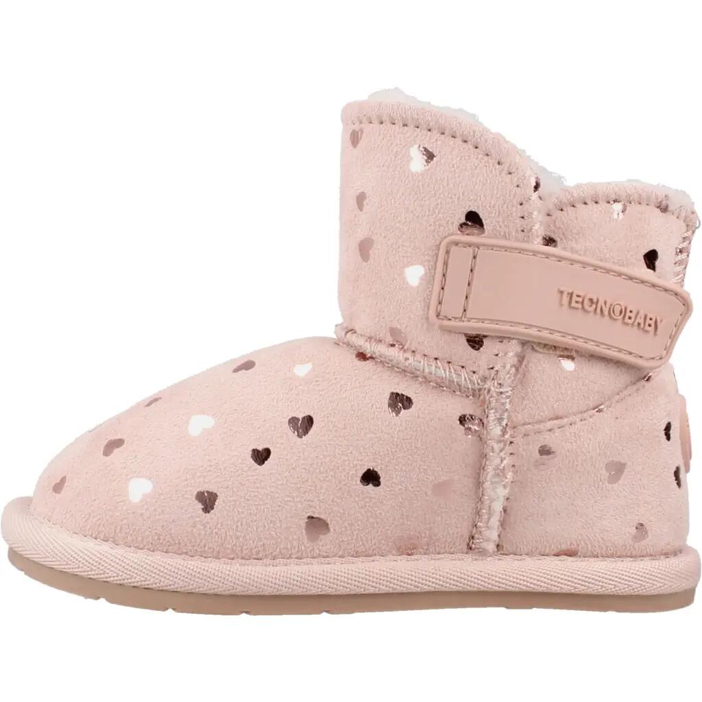 Botas Australianas de Bebé Barefoot con Estampado de Corazones en Rosa Claro 2/5