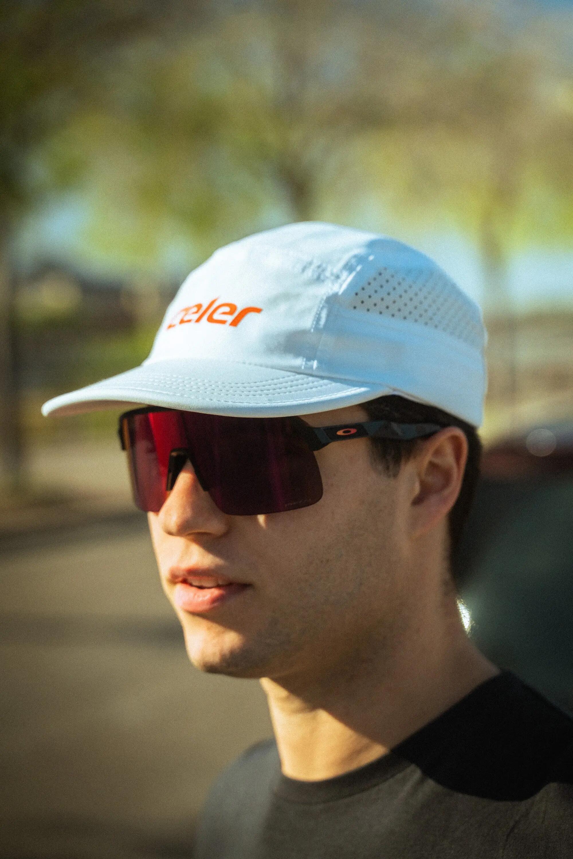 Boné de corrida Beta White Cap corrida Unisex Branco Celer 6/8