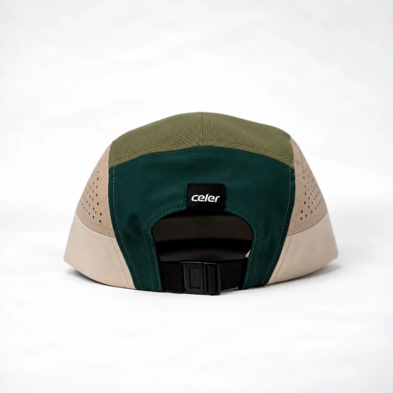 Gorra Running Unisex Microperforada Transpirable BETA Verde bosque 3/8
