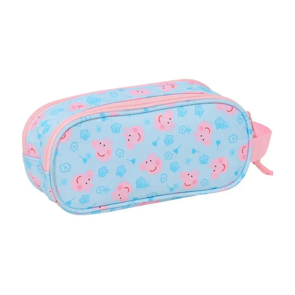 Astuccio doppio 3D di Peppa Pig per bambini con cerniera e maniglia - Blu 6/6