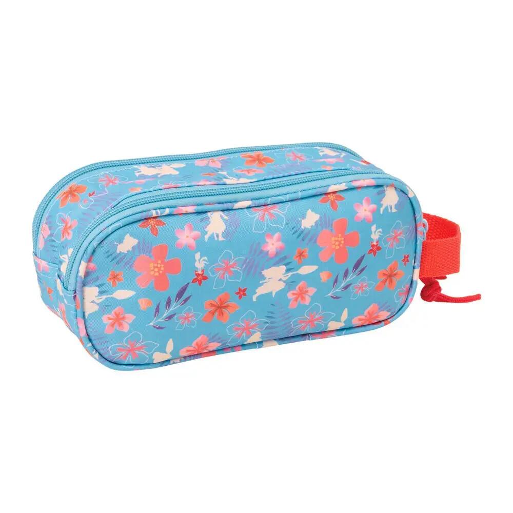 Estuche Doble Infantil Disney/Vaiana 3D con Cremalleras y Asa de Mano Azul 6/6