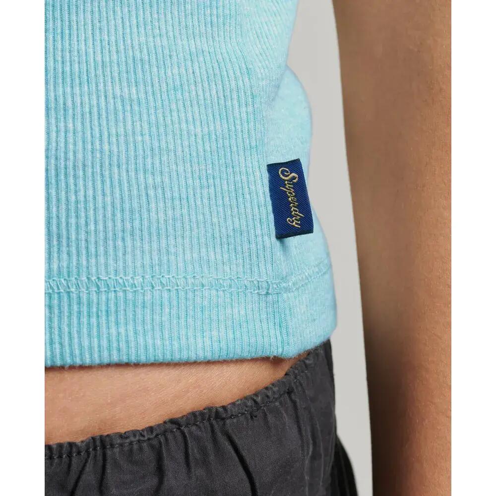 superdry Athletic Essentials Spaghettitop met Kant – Minted Green Marl 5/5